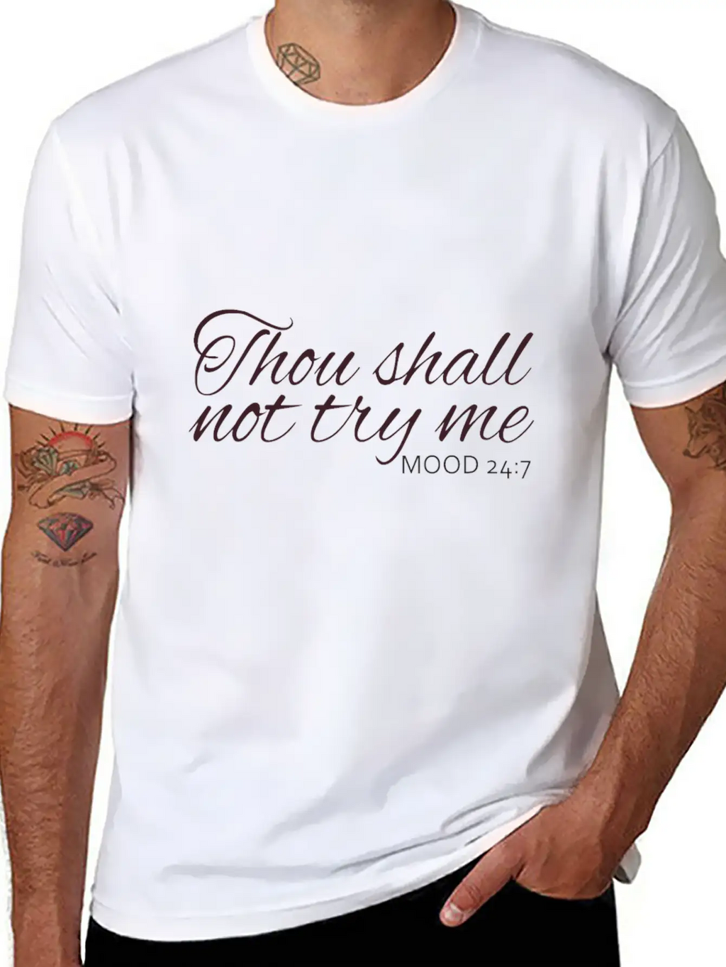 Thou Shall Not Try Me Mood Classic Cotton Tee – Unisex Comfort For Any Season