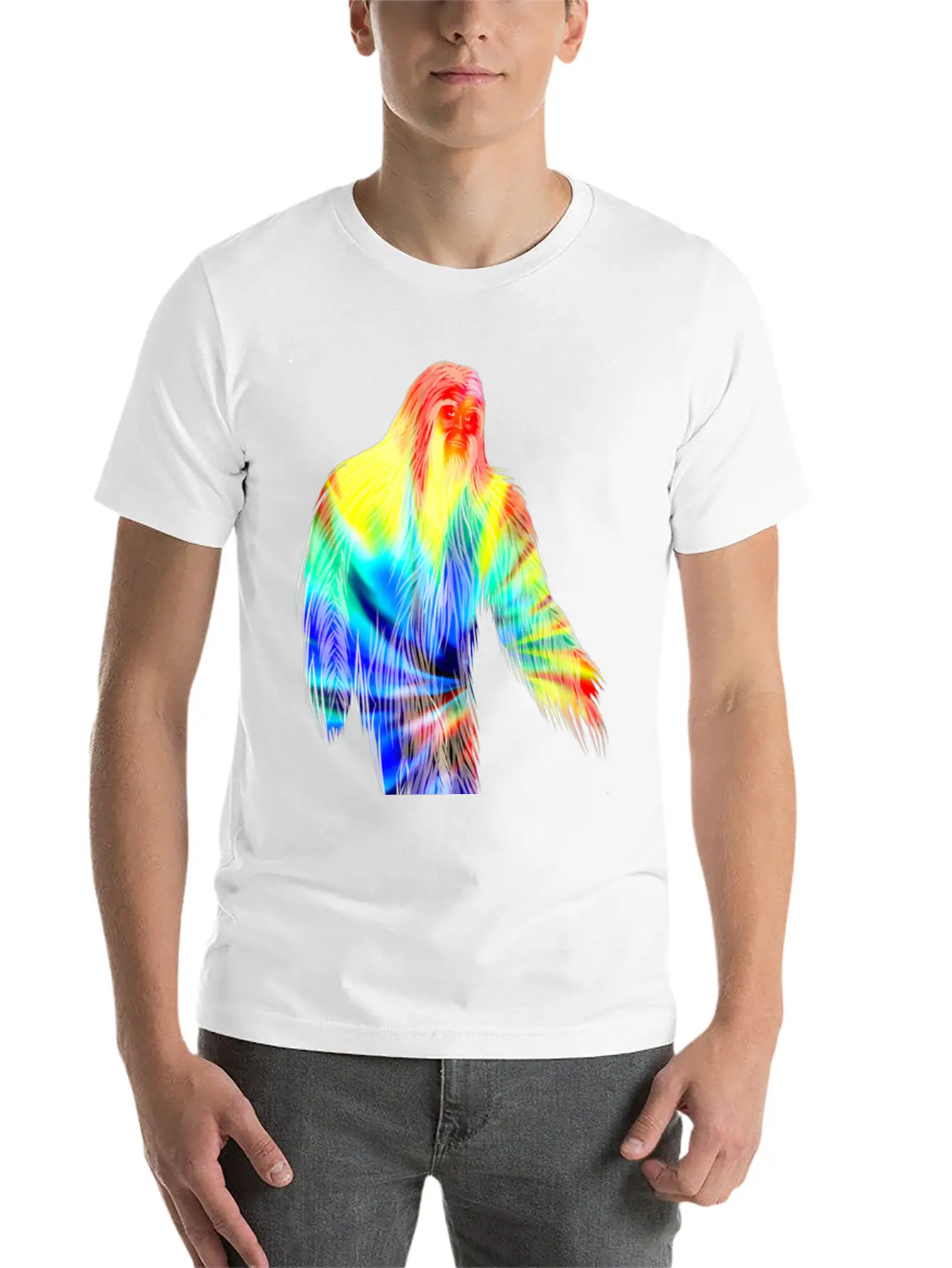 Tie Dye Bigfoot Shirt Cute Retro Hiding Champion Breathable Soft Cotton T-Shirt – Timeless Casual Look