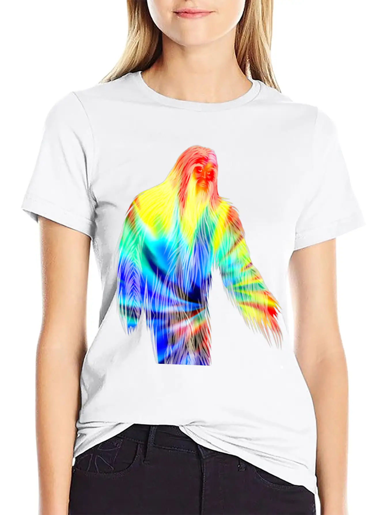 Tie Dye Bigfoot Shirt Cute Retro Hiding Champion Breathable Soft Cotton T-Shirt – Timeless Casual Look
