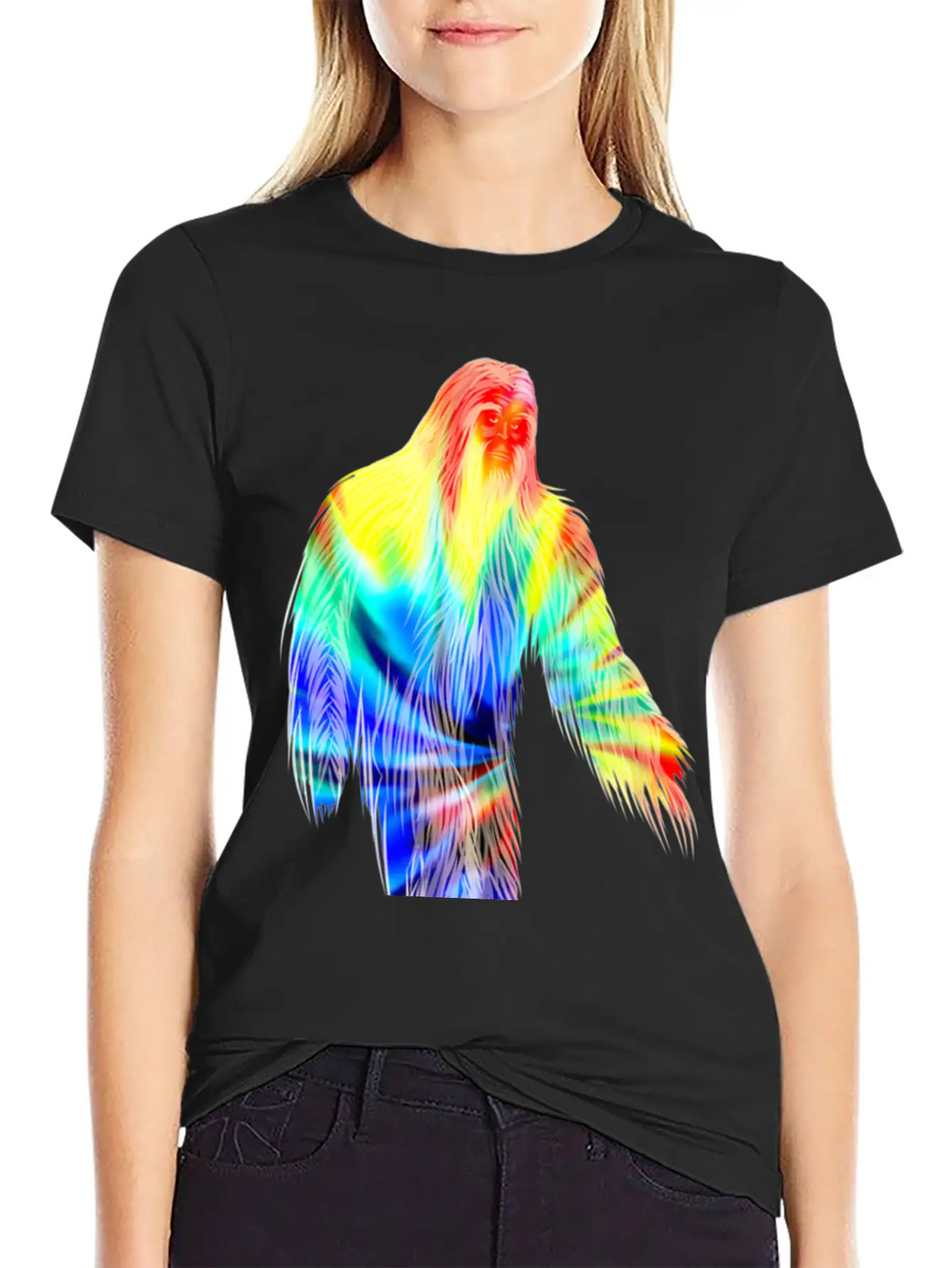 Tie Dye Bigfoot Shirt Cute Retro Hiding Champion Breathable Soft Cotton T-Shirt – Timeless Casual Look