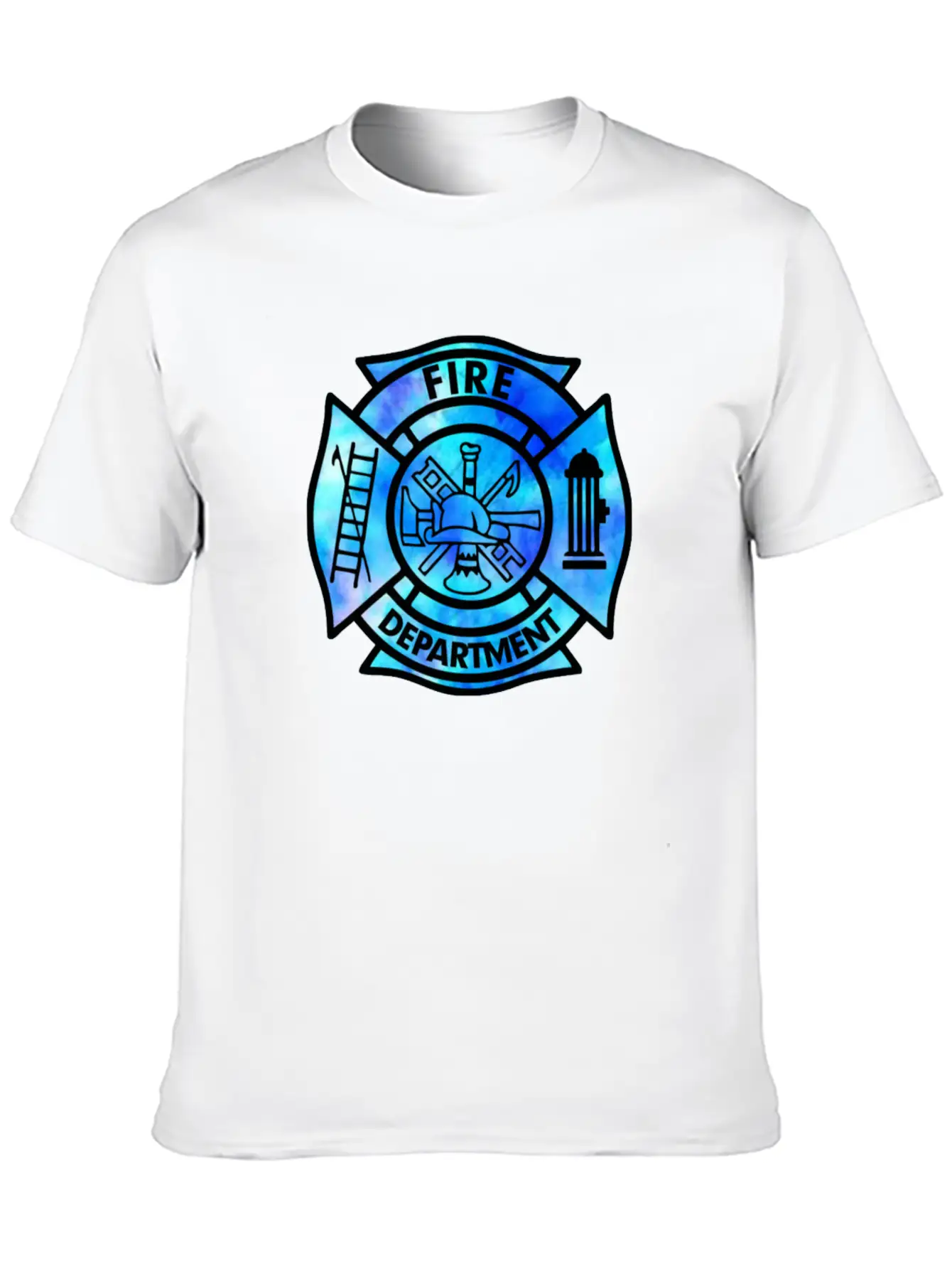 Tie Dye Fire Department Fist Responder Stylish Everyday T-Shirt – Unisex Basic Cotton Tee