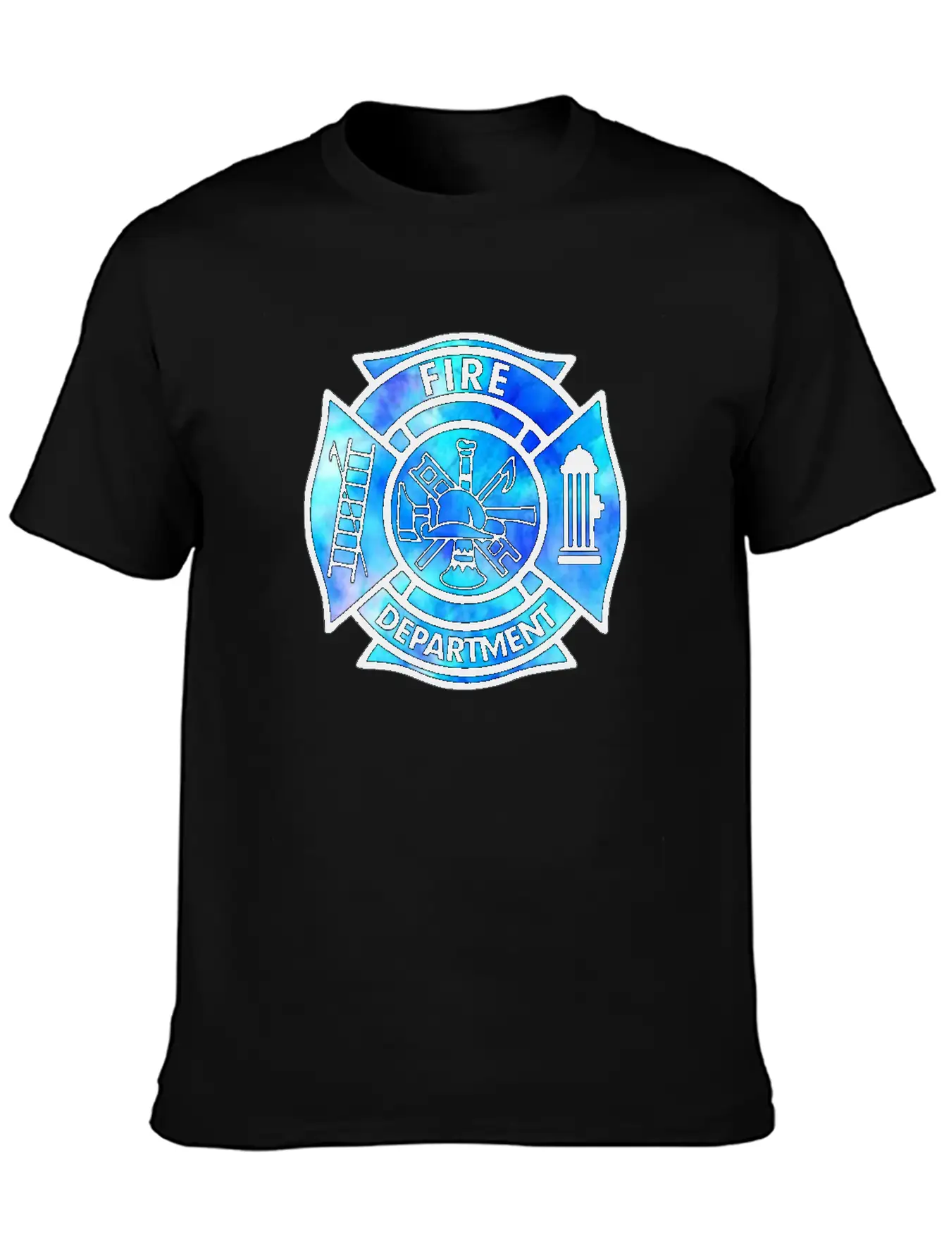 Tie Dye Fire Department Fist Responder Stylish Everyday T-Shirt – Unisex Basic Cotton Tee