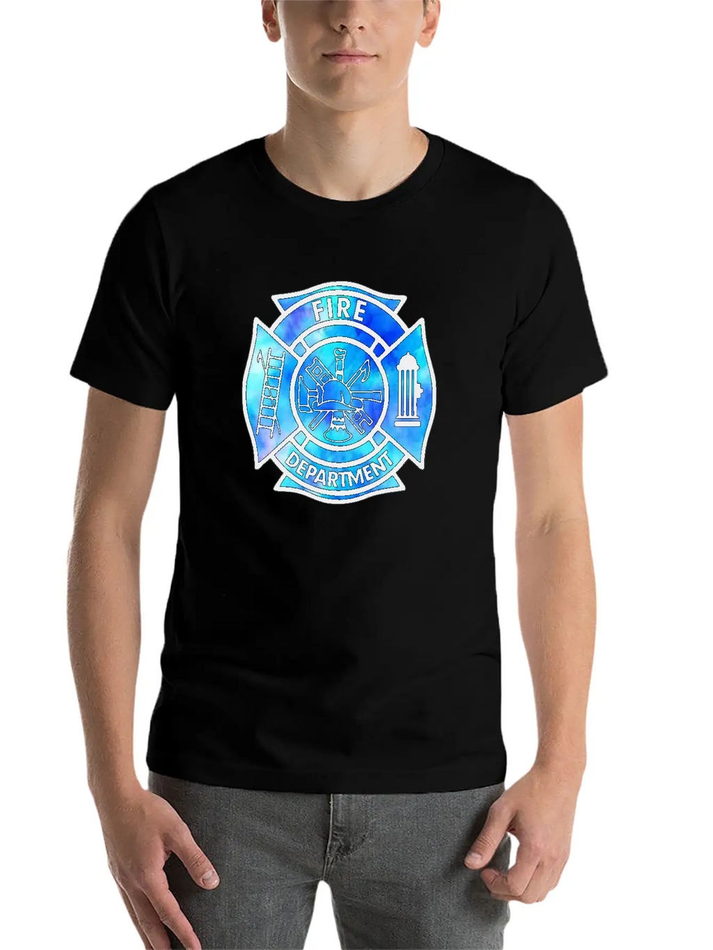 Tie Dye Fire Department Fist Responder Stylish Everyday T-Shirt – Unisex Basic Cotton Tee