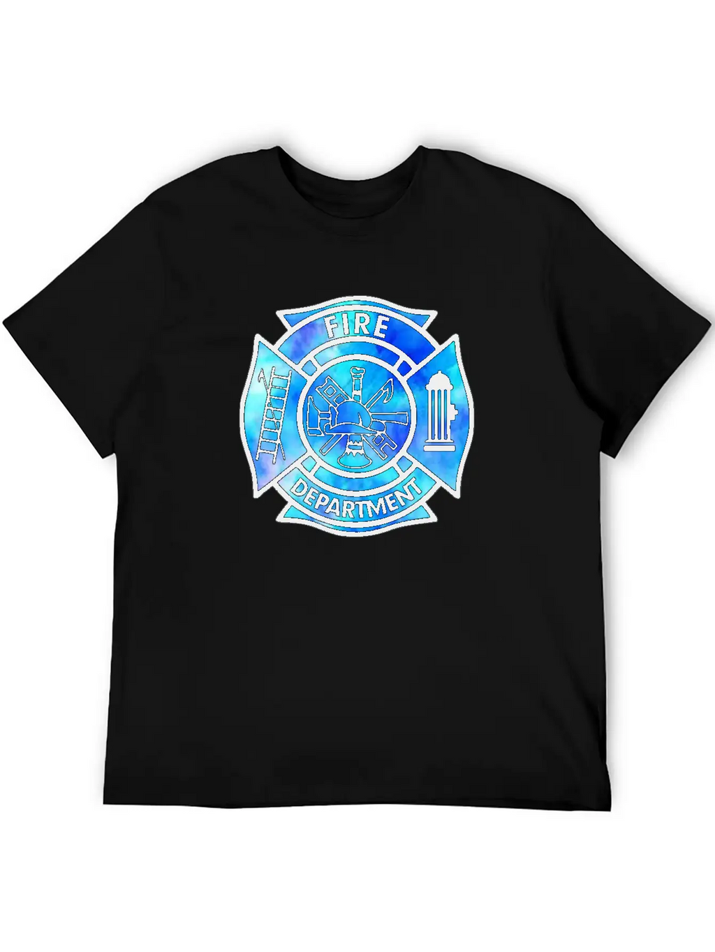 Tie Dye Fire Department Fist Responder Stylish Everyday T-Shirt – Unisex Basic Cotton Tee