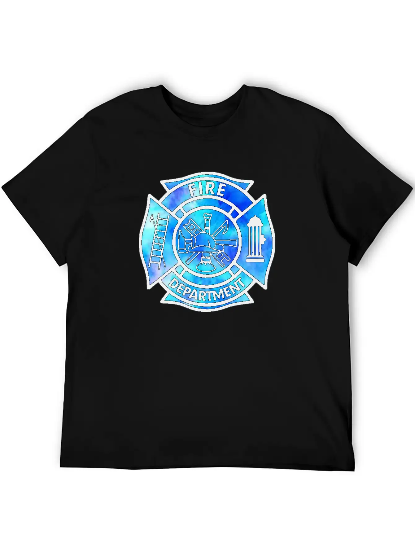 Tie Dye Fire Department Fist Responder Stylish Everyday T-Shirt – Unisex Basic Cotton Tee