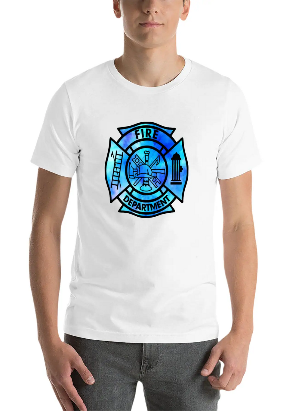 Tie Dye Fire Department Fist Responder Stylish Everyday T-Shirt – Unisex Basic Cotton Tee