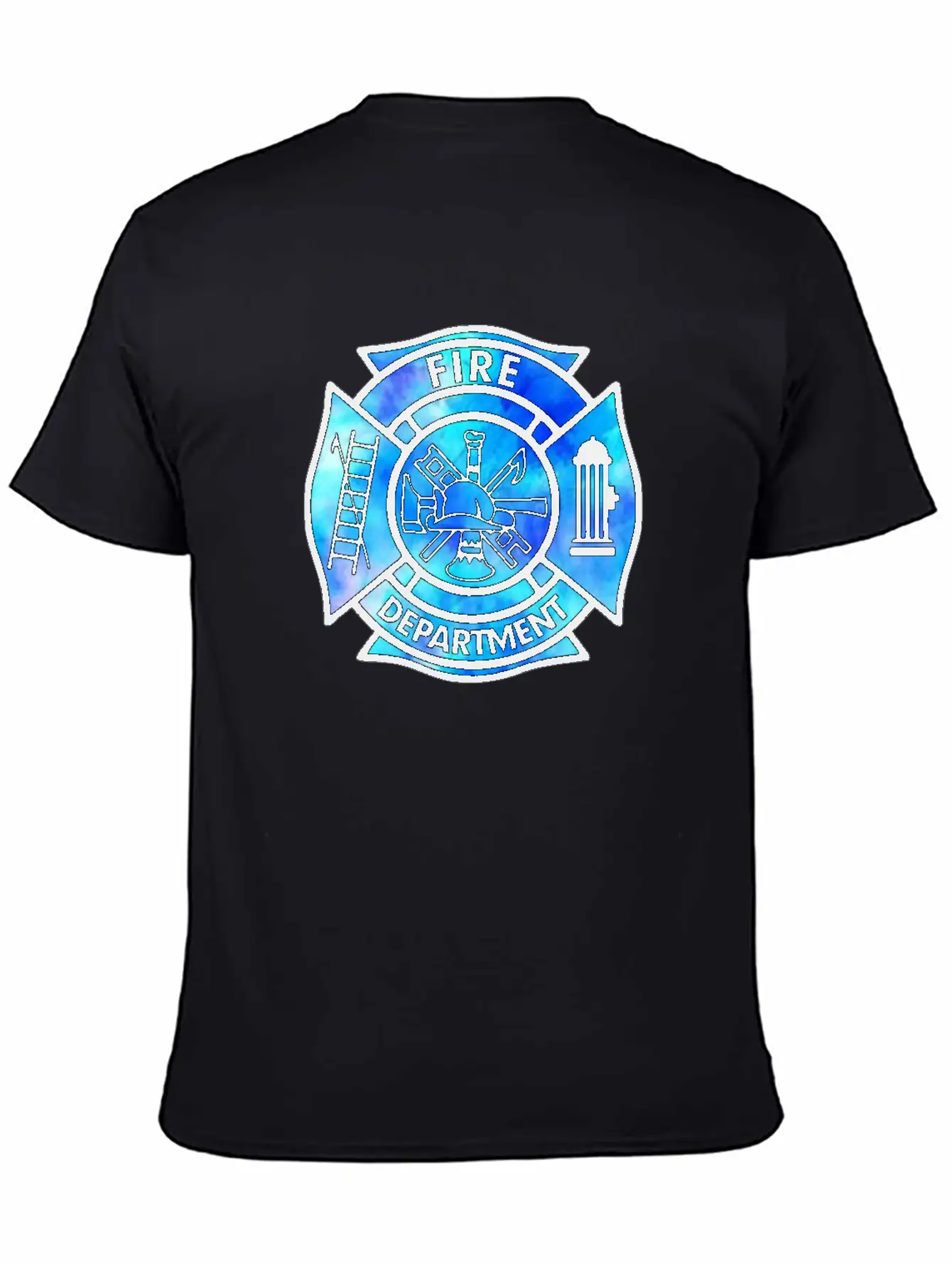 Tie Dye Fire Department Fist Responder Stylish Everyday T-Shirt – Unisex Basic Cotton Tee