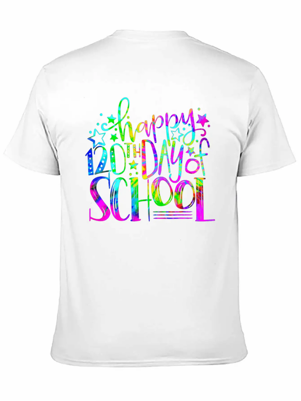 Tie Dye Happy 120th Day Of School Teacher Student Timeless Short Sleeve Tee – Comfy And Minimalist Design