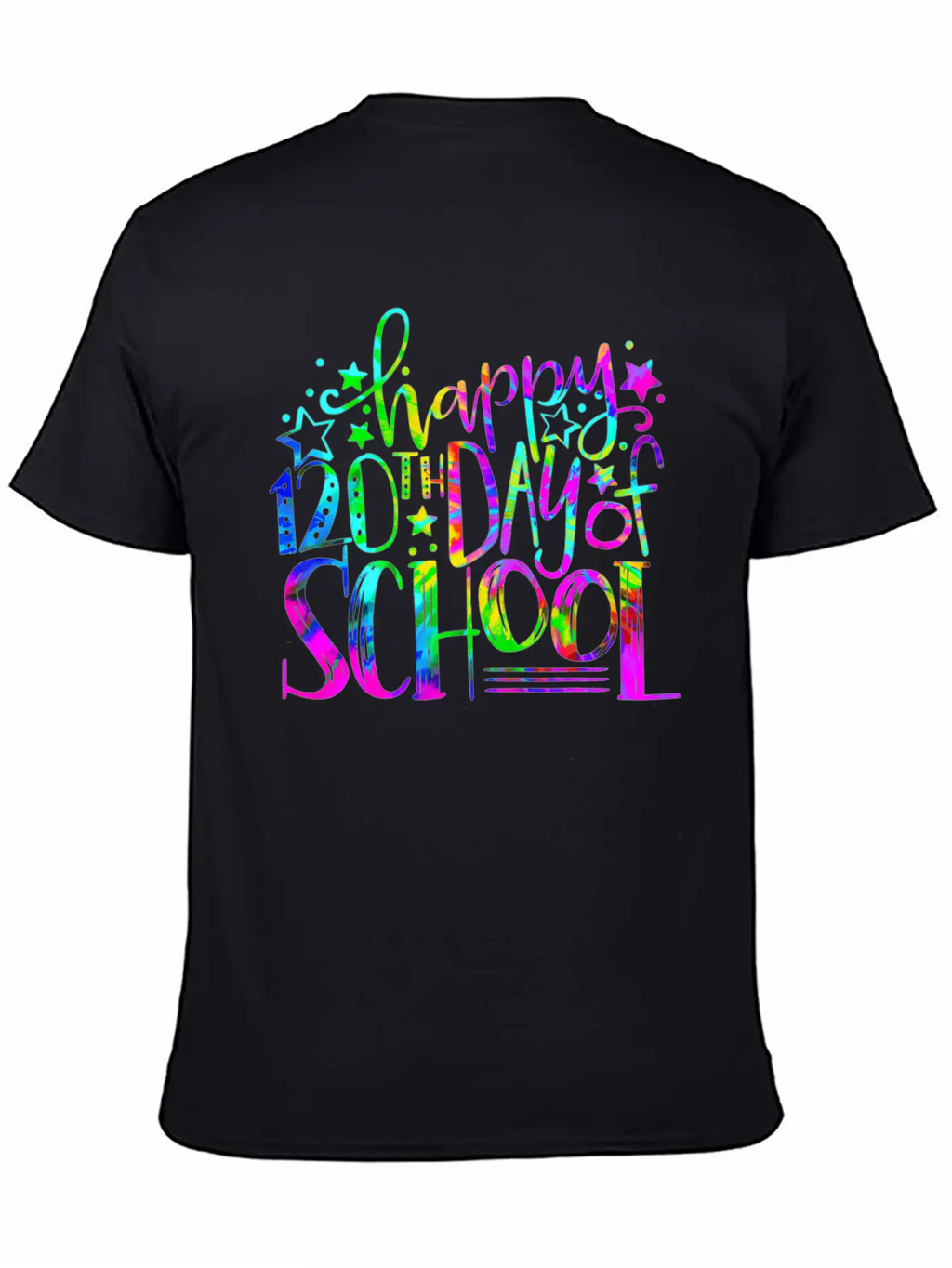 Tie Dye Happy 120th Day Of School Teacher Student Timeless Short Sleeve Tee – Comfy And Minimalist Design