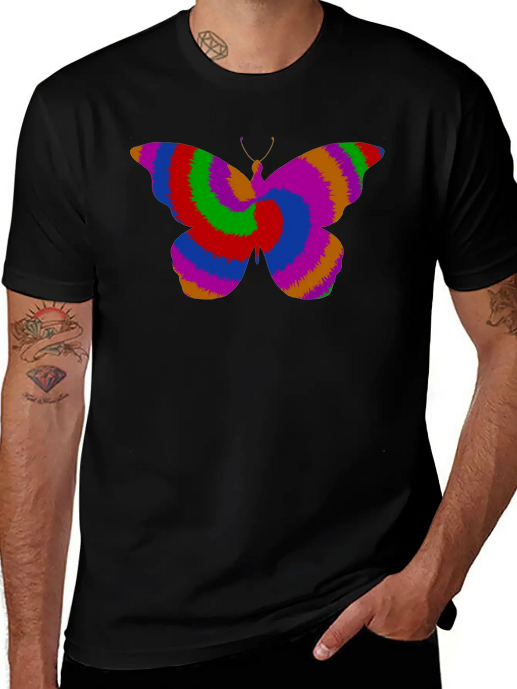 Tie DyeButterfly Design Timeless Short Sleeve Tee – Comfy And Minimalist Design