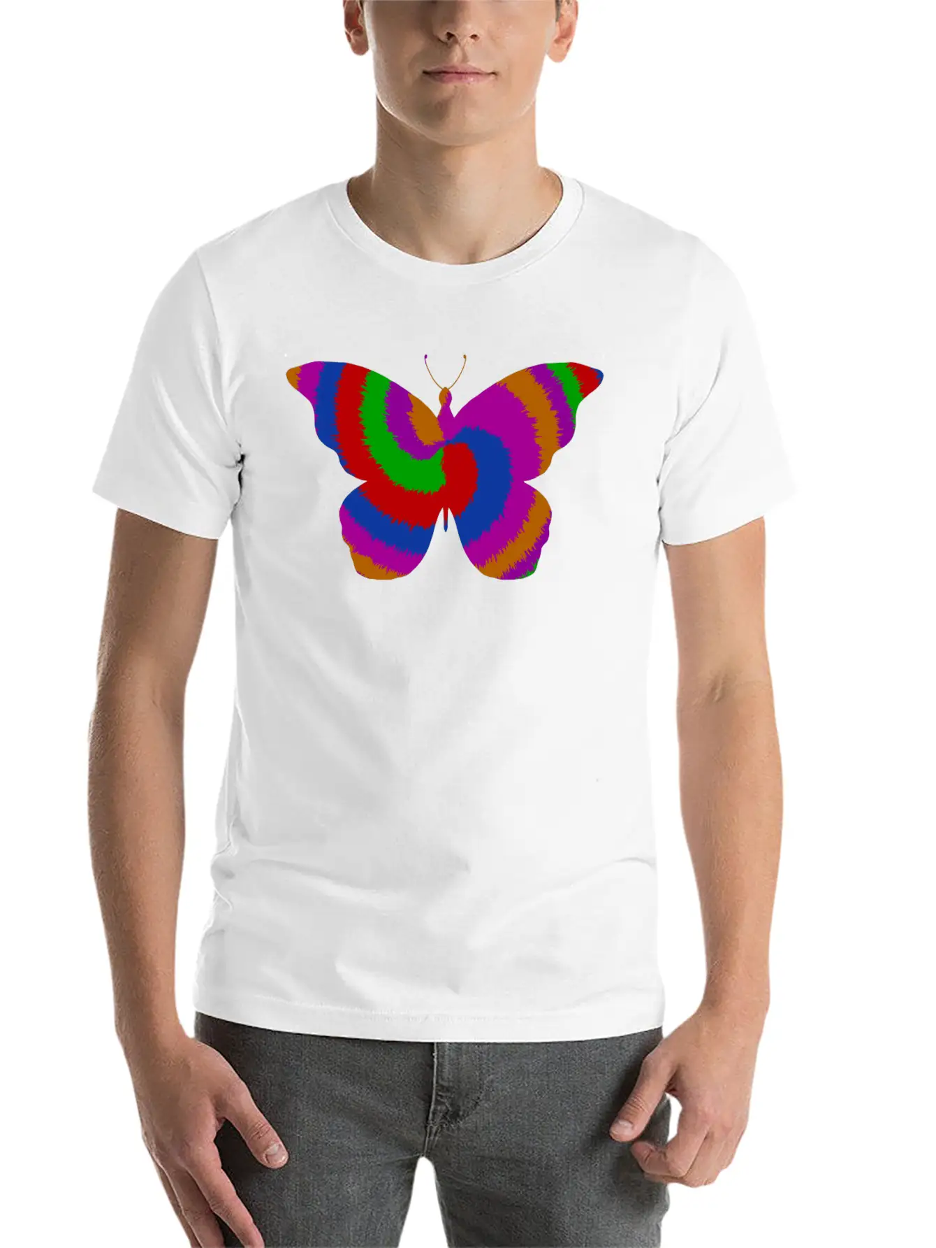 Tie DyeButterfly Design Timeless Short Sleeve Tee – Comfy And Minimalist Design