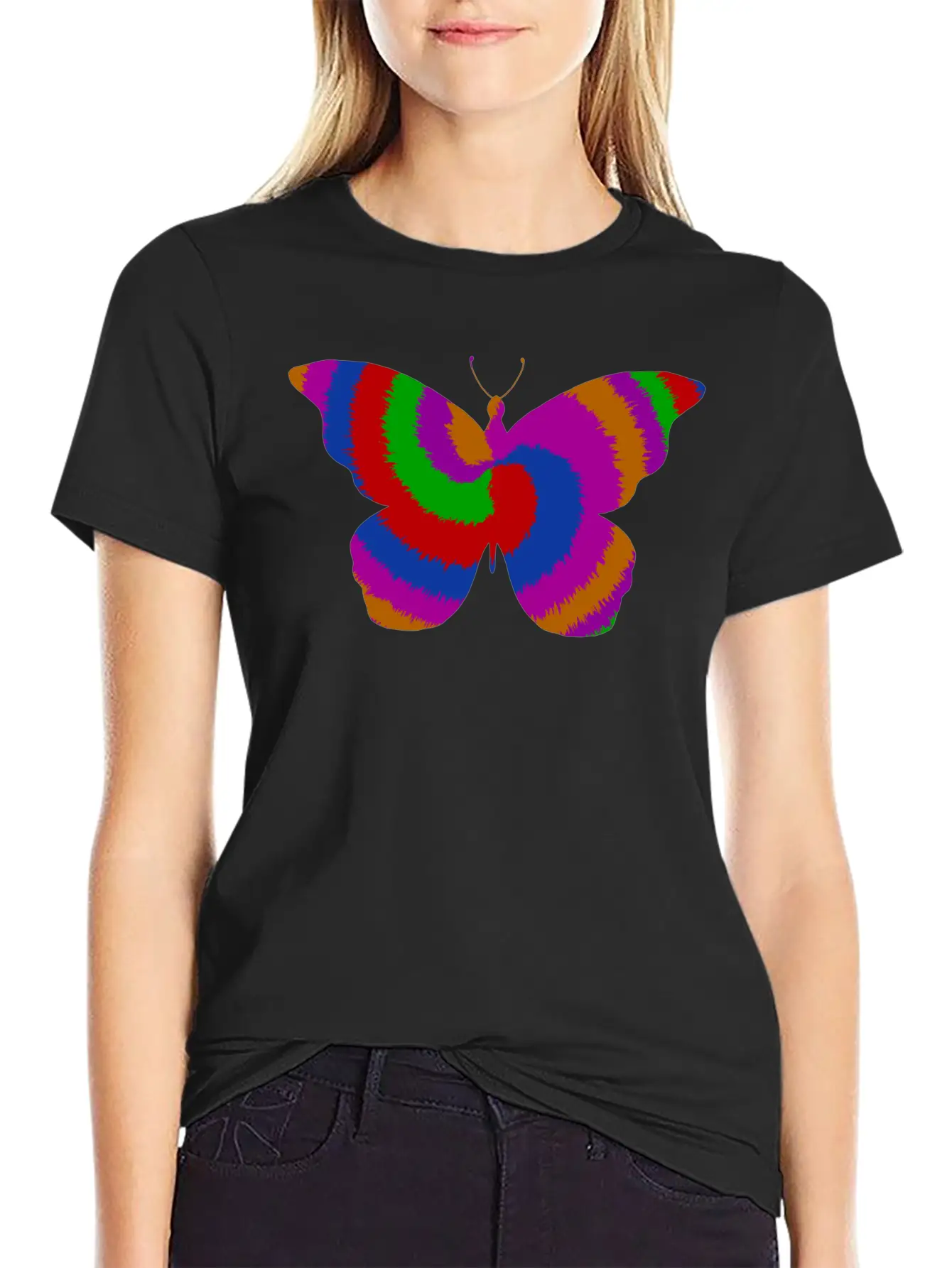 Tie DyeButterfly Design Timeless Short Sleeve Tee – Comfy And Minimalist Design