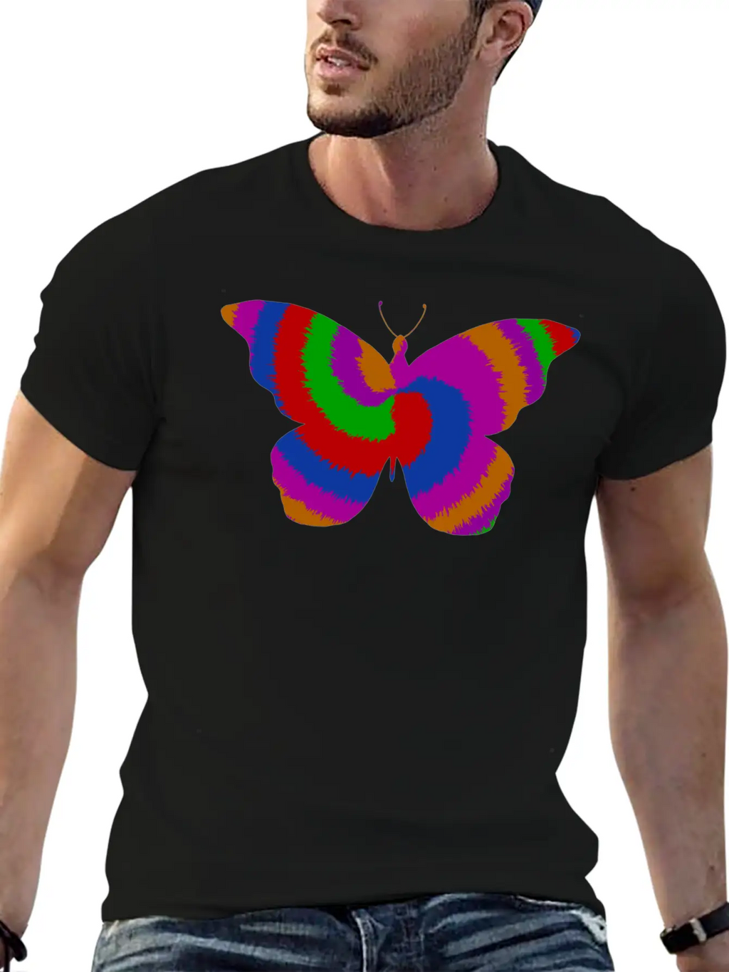 Tie DyeButterfly Design Timeless Short Sleeve Tee – Comfy And Minimalist Design