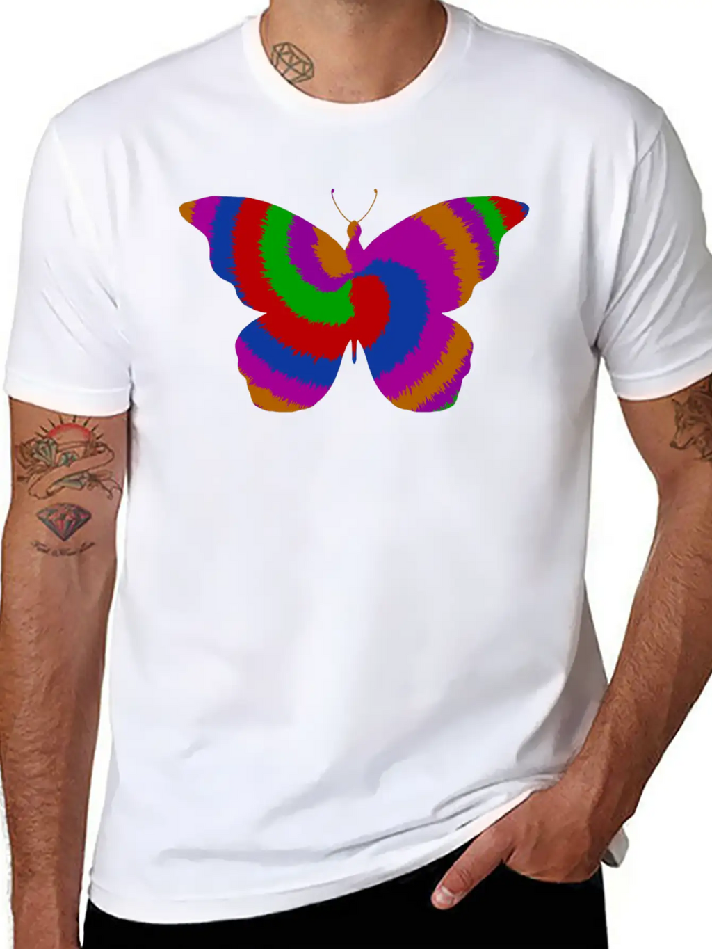 Tie DyeButterfly Design Timeless Short Sleeve Tee – Comfy And Minimalist Design