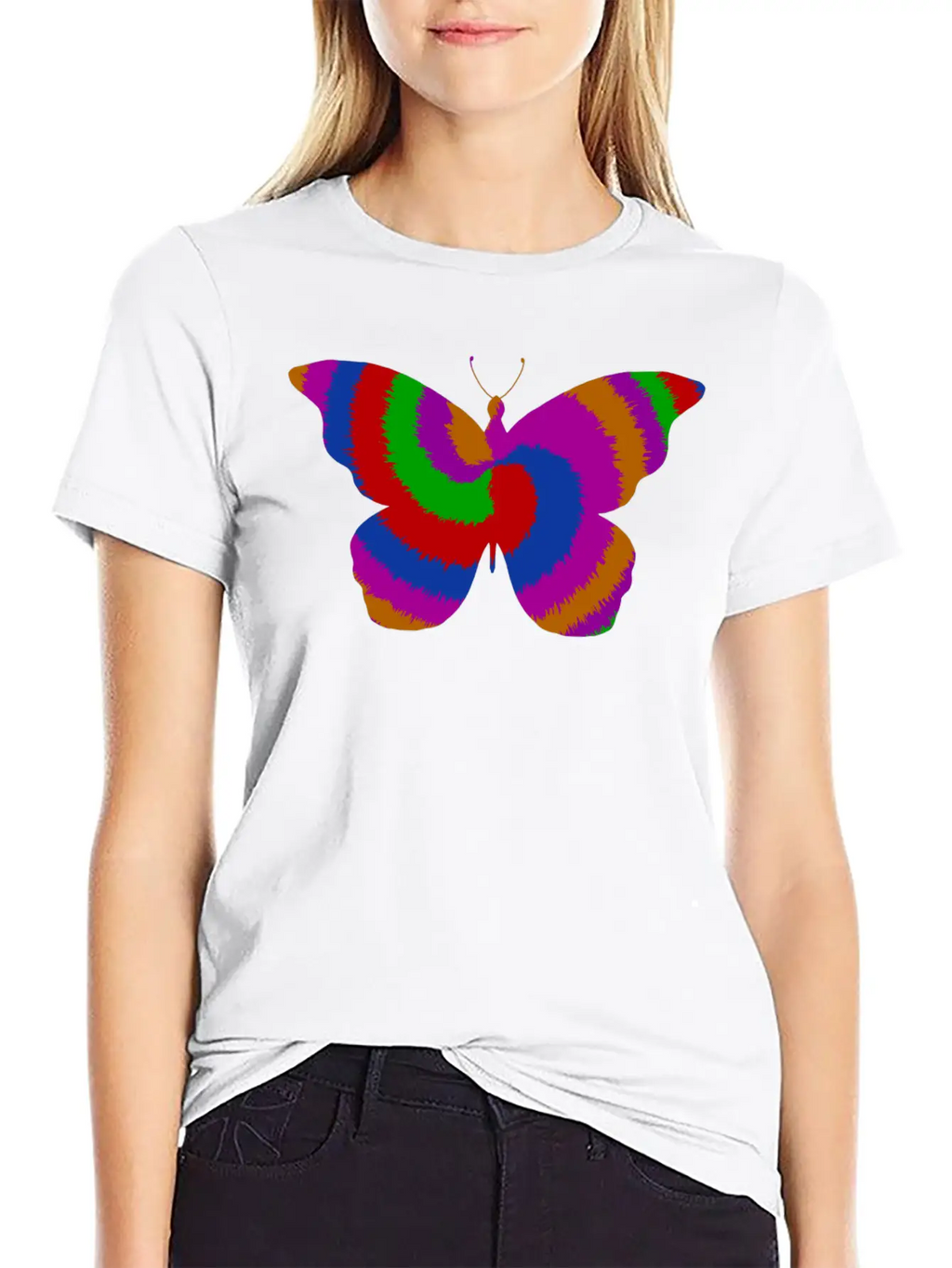 Tie DyeButterfly Design Timeless Short Sleeve Tee – Comfy And Minimalist Design
