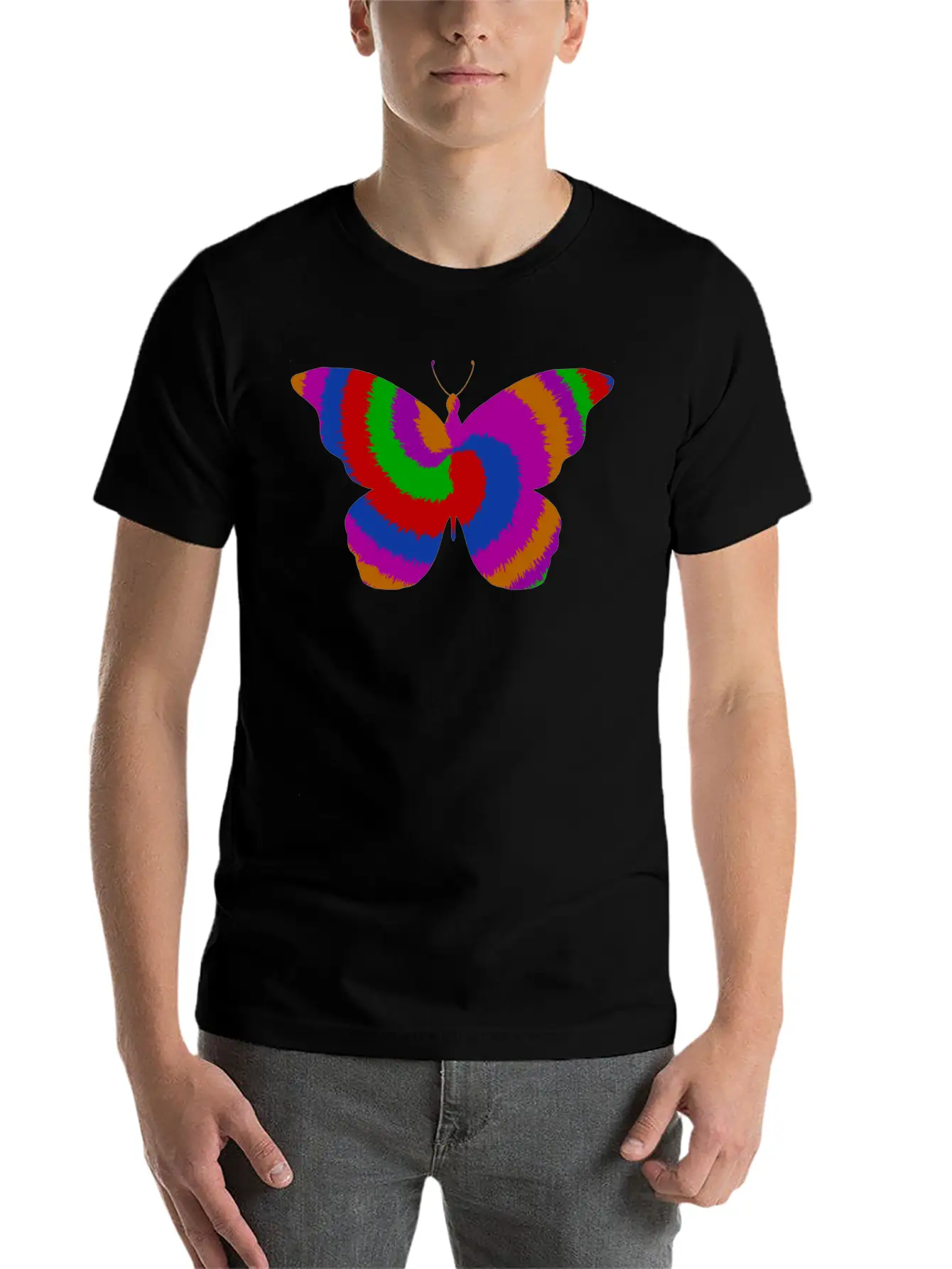 Tie DyeButterfly Design Timeless Short Sleeve Tee – Comfy And Minimalist Design
