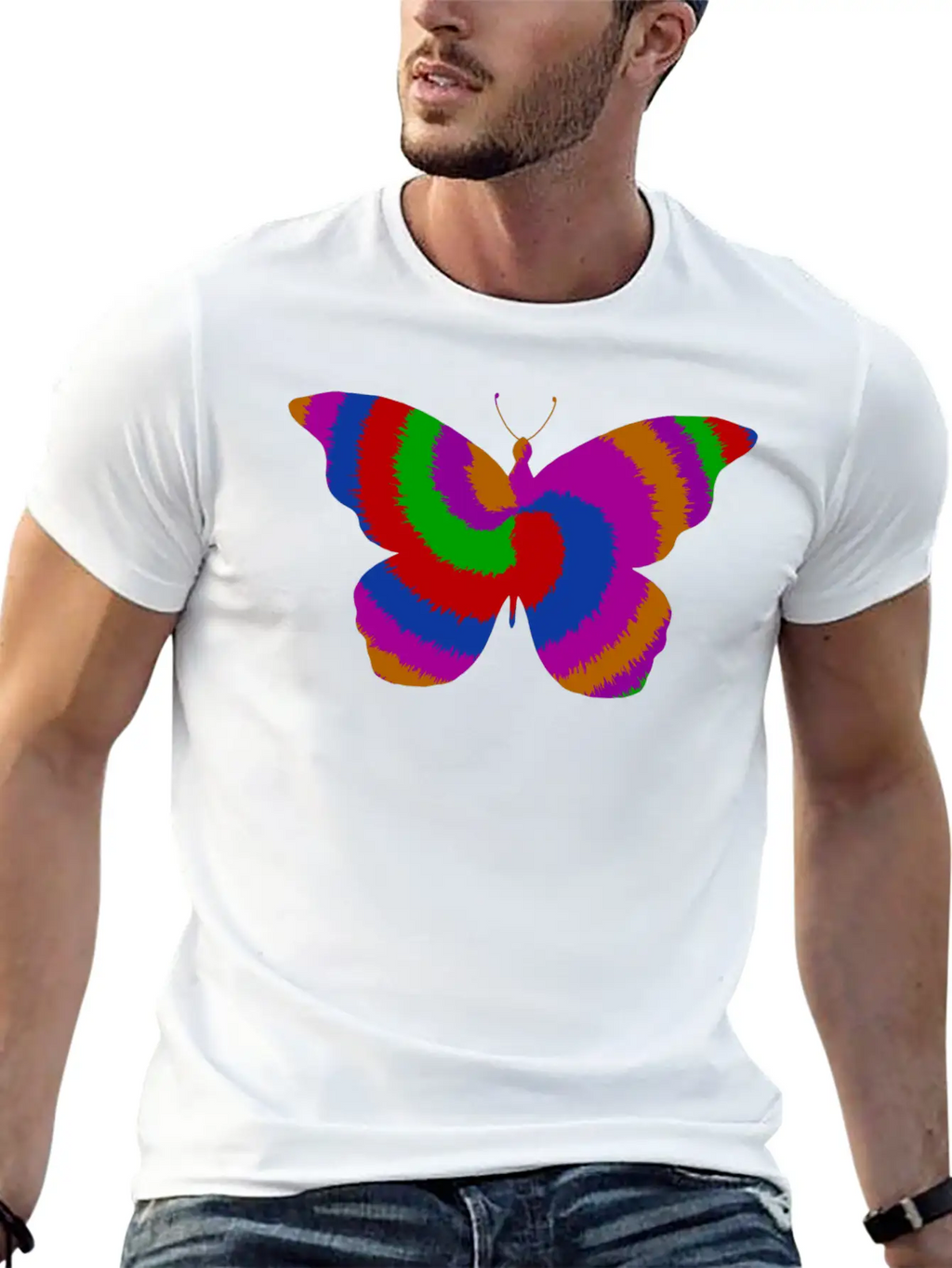 Tie DyeButterfly Design Timeless Short Sleeve Tee – Comfy And Minimalist Design