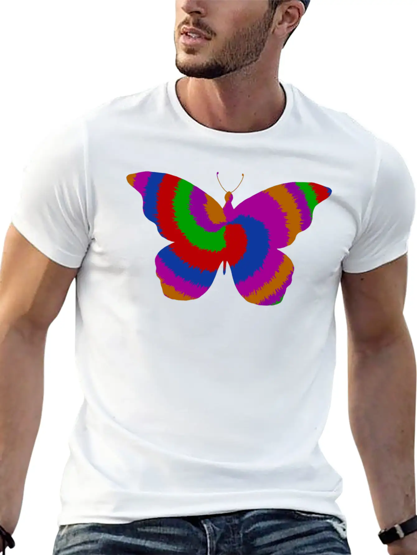 Tie DyeButterfly Design Timeless Short Sleeve Tee – Comfy And Minimalist Design