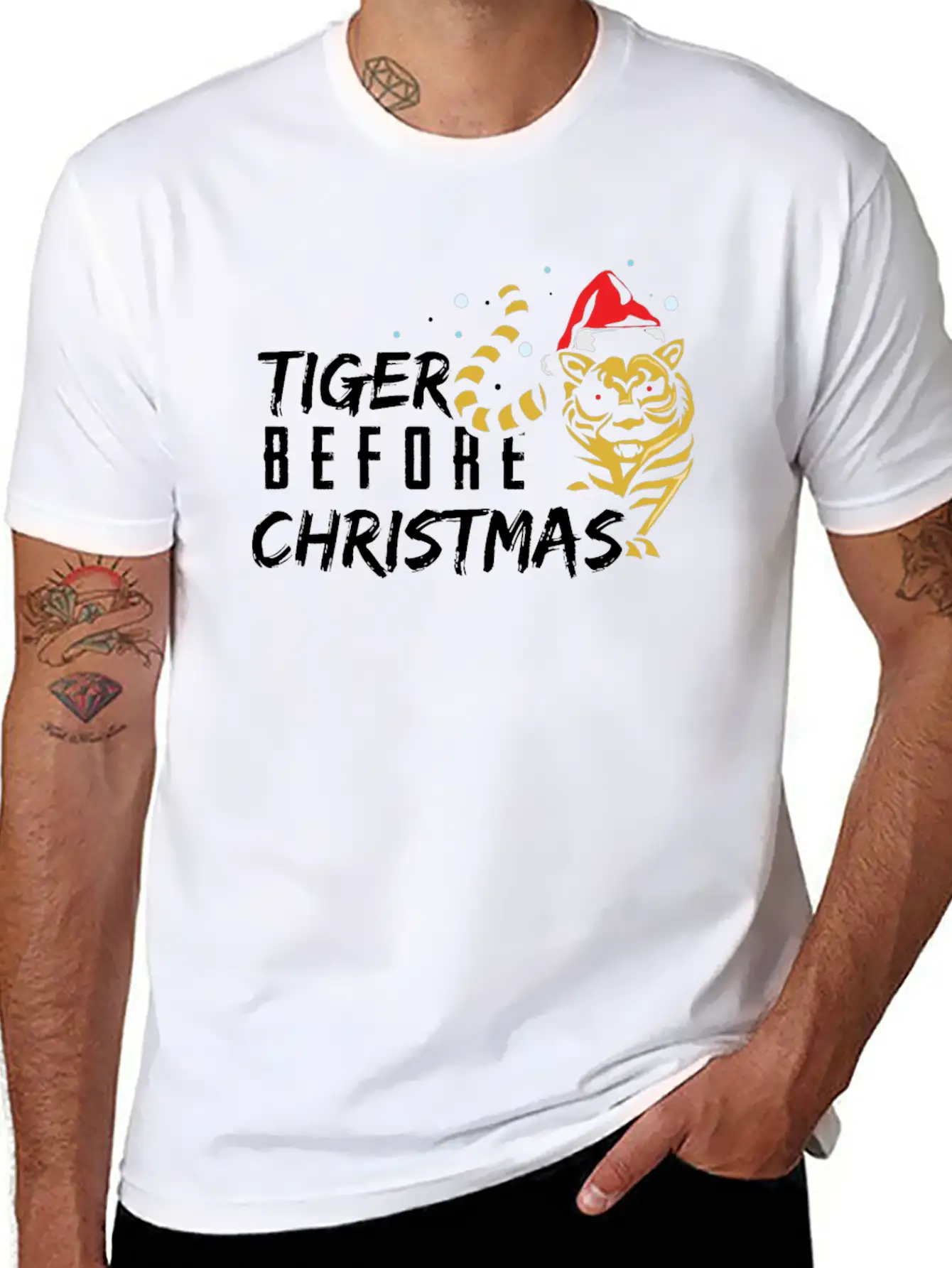 Tiger Before Christmas Classic Cotton Tee – Unisex Comfort For Any Season