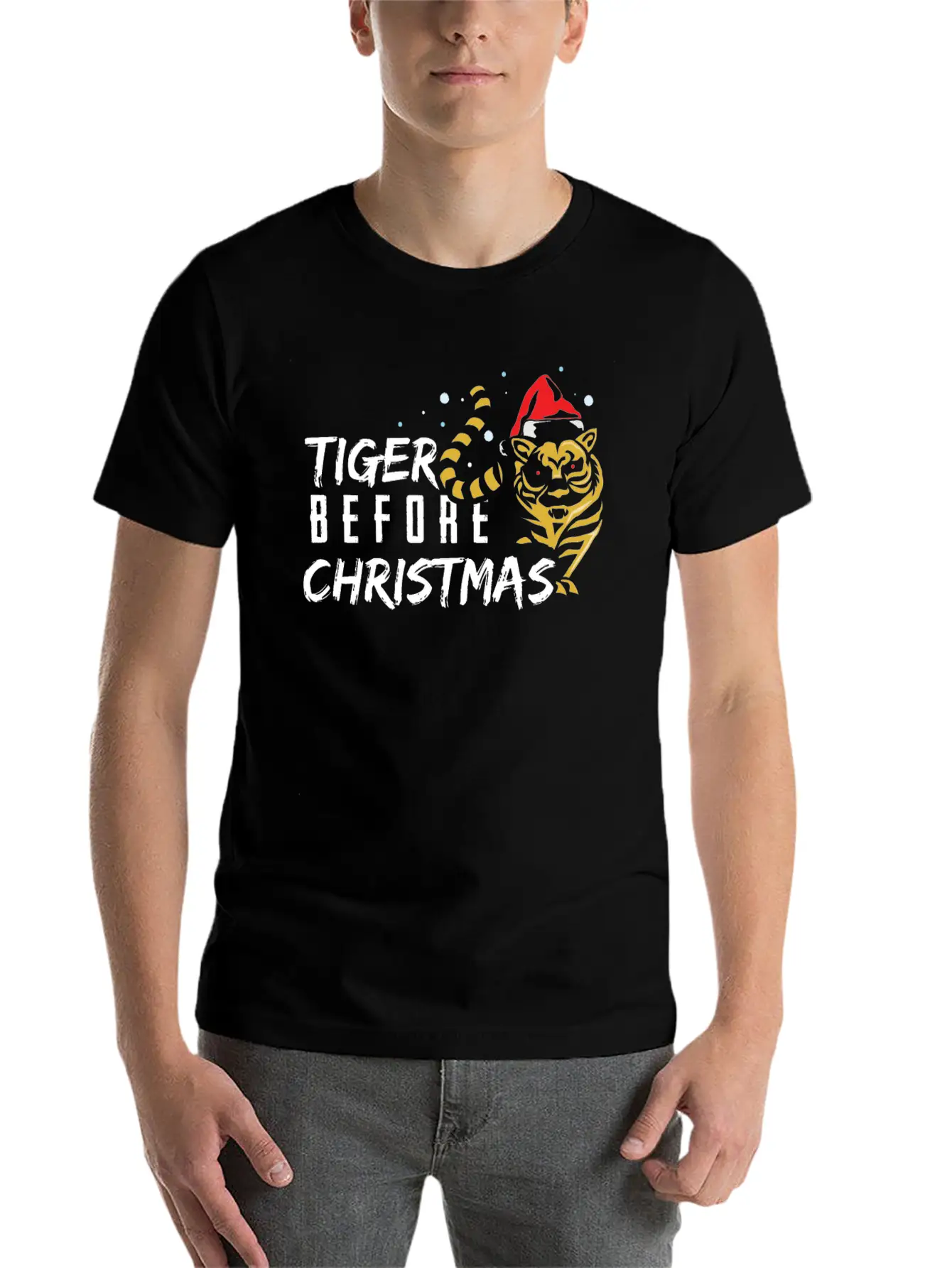 Tiger Before Christmas Classic Cotton Tee – Unisex Comfort For Any Season