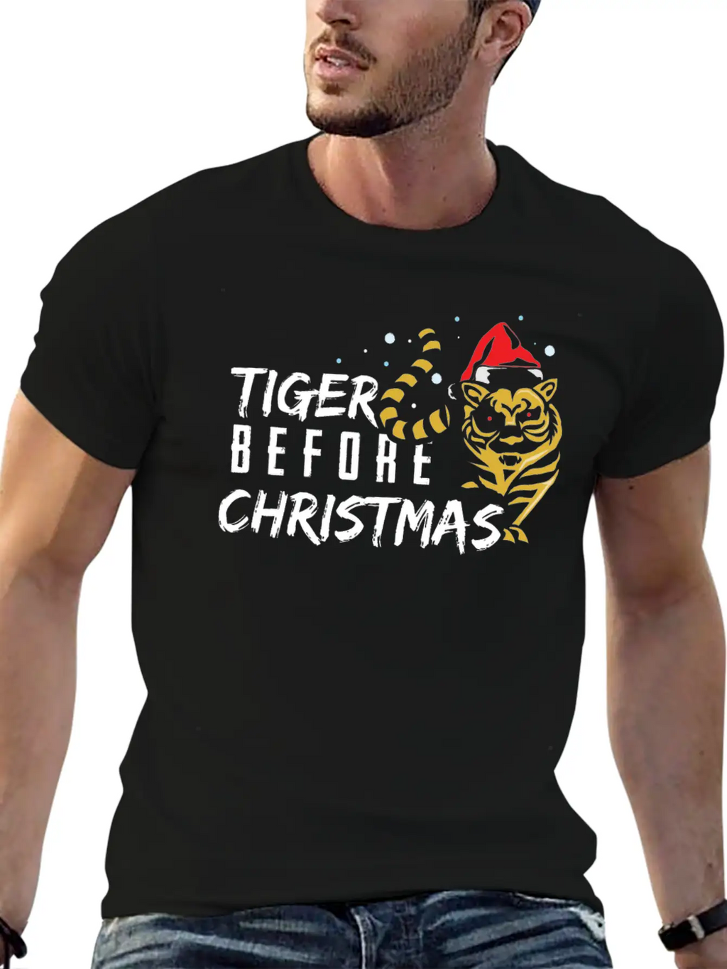 Tiger Before Christmas Classic Cotton Tee – Unisex Comfort For Any Season
