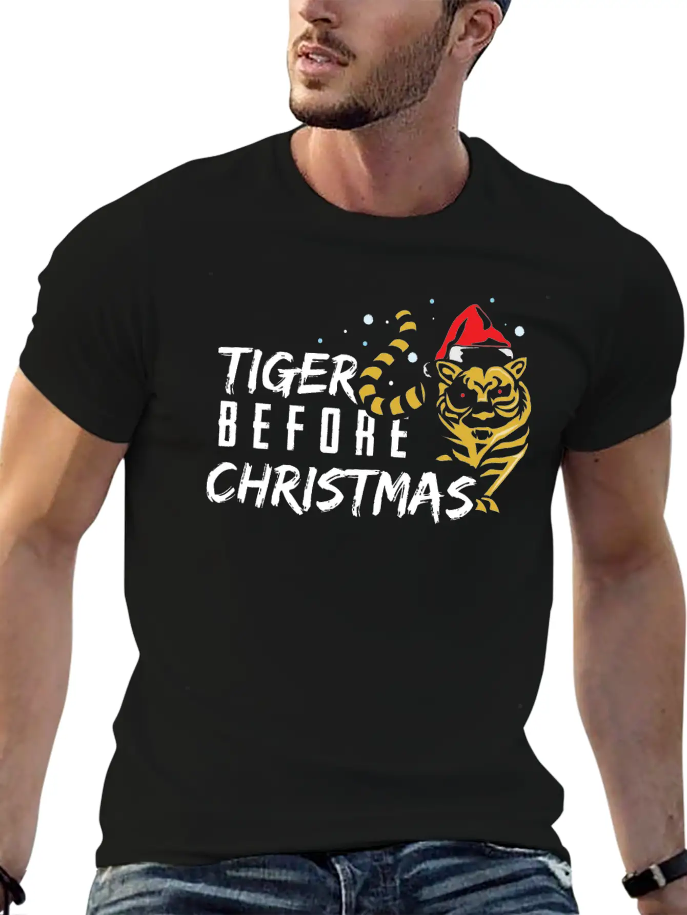 Tiger Before Christmas Classic Cotton Tee – Unisex Comfort For Any Season