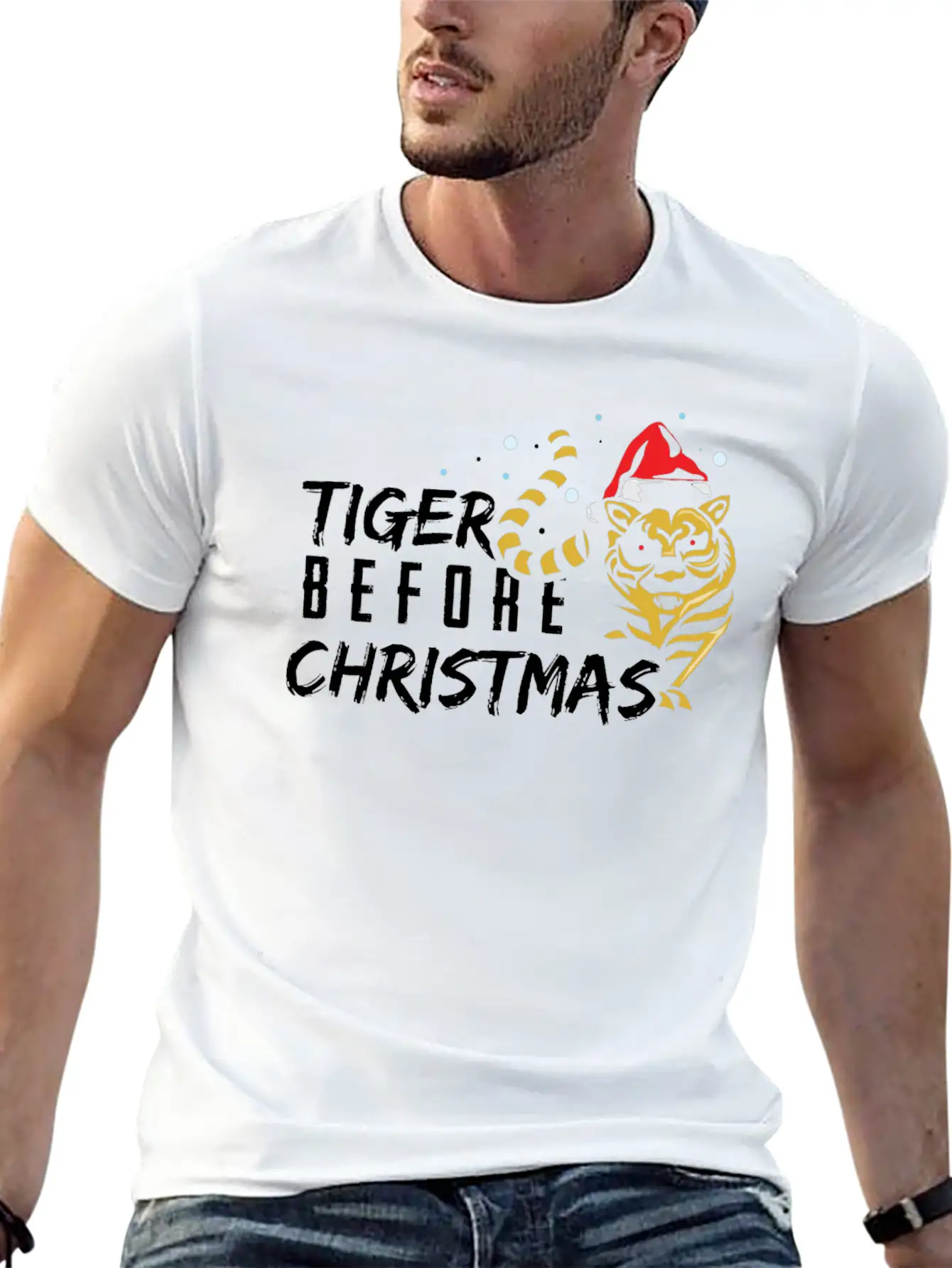 Tiger Before Christmas Classic Cotton Tee – Unisex Comfort For Any Season