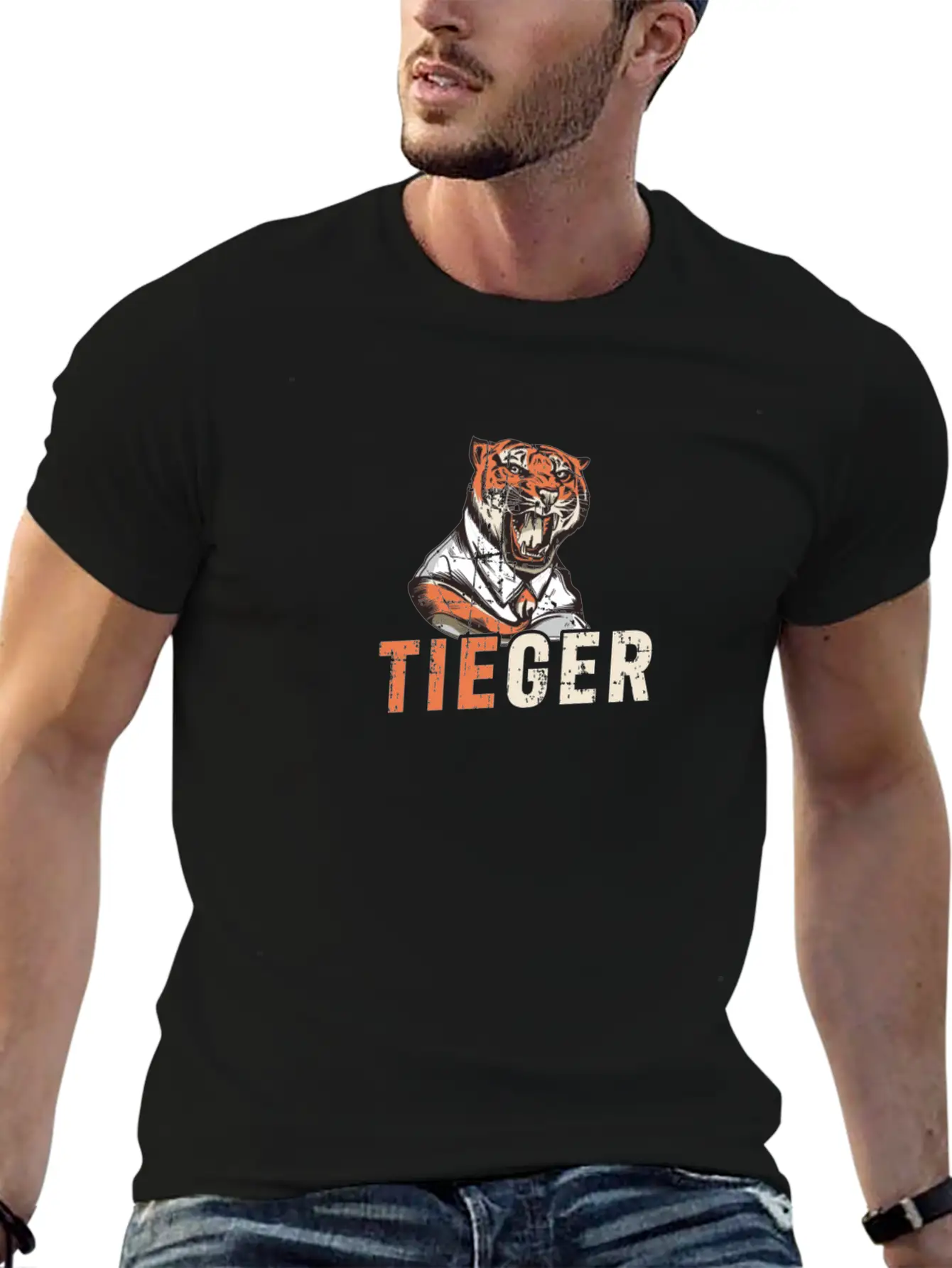 Tiger Design For Business Man Relaxed Everyday Tee – Lightweight And Durable Cotton