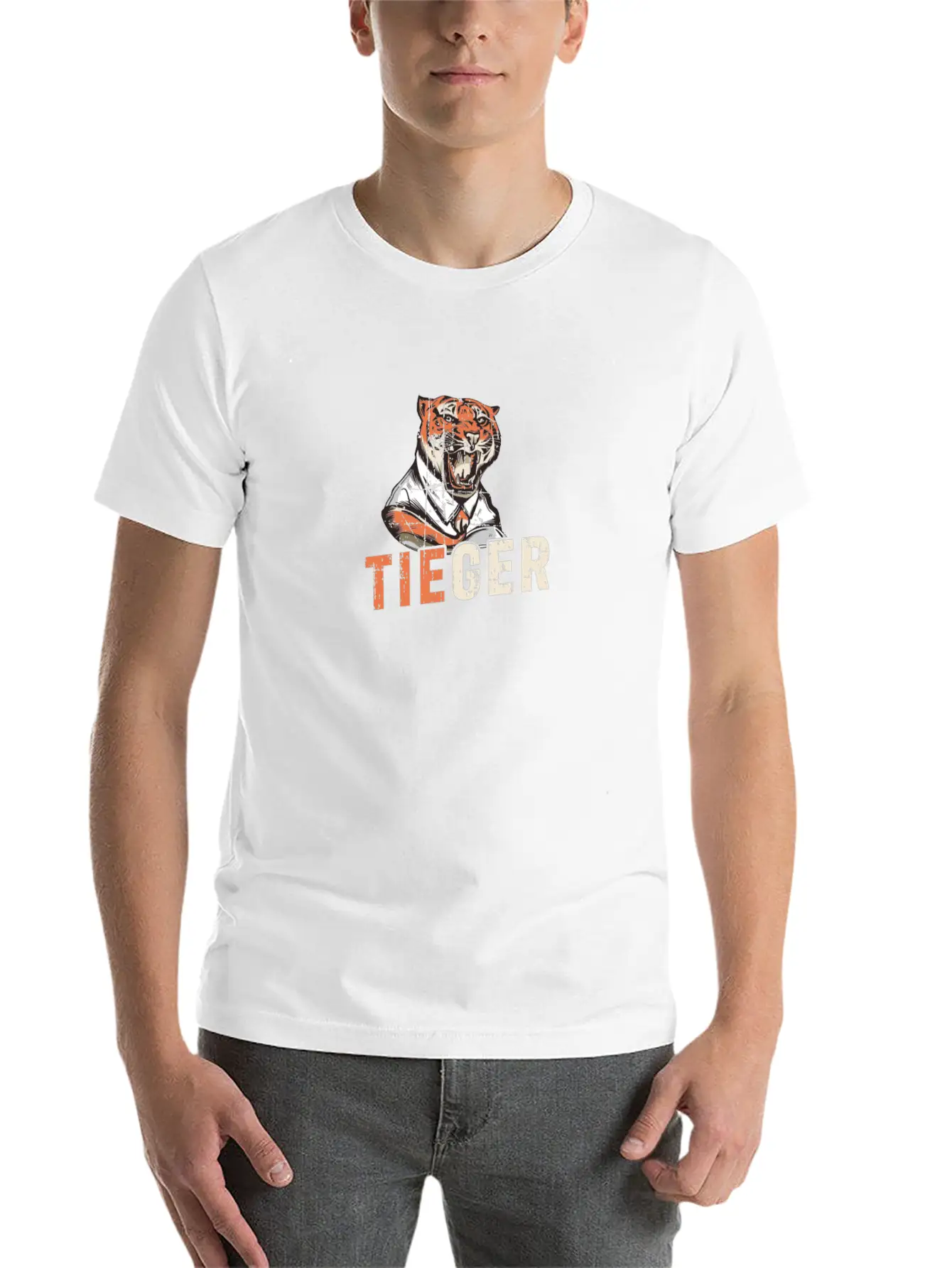 Tiger Design For Business Man Relaxed Everyday Tee – Lightweight And Durable Cotton