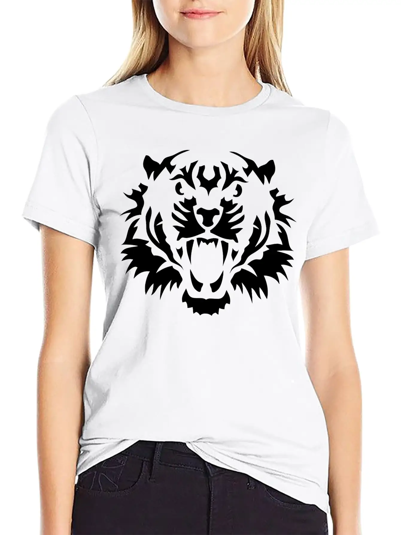 Tiger Head 10090 Wild Animals Basic Graphic T-Shirt – Daily Comfort In Soft Cotton