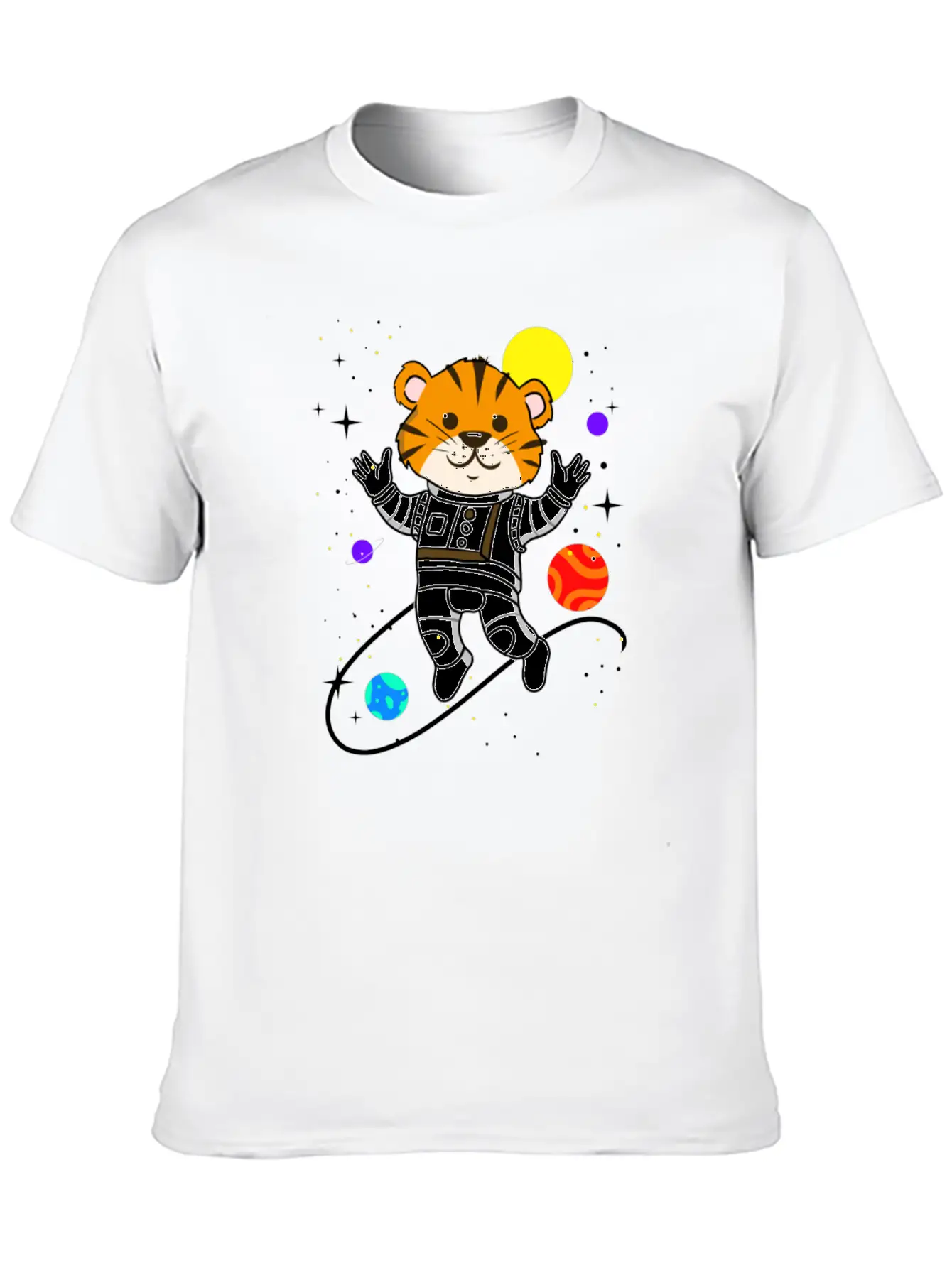 Tiger In Space For Space Lover Relaxed Everyday Tee – Lightweight And Durable Cotton