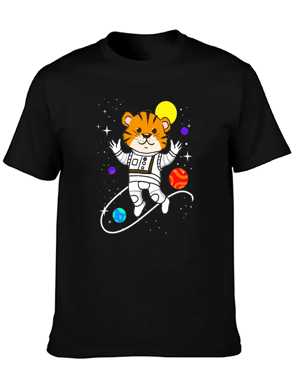 Tiger In Space For Space Lover Relaxed Everyday Tee – Lightweight And Durable Cotton