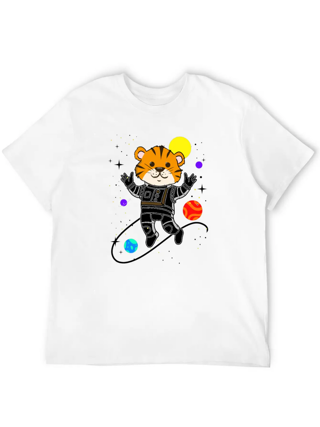 Tiger In Space For Space Lover Relaxed Everyday Tee – Lightweight And Durable Cotton