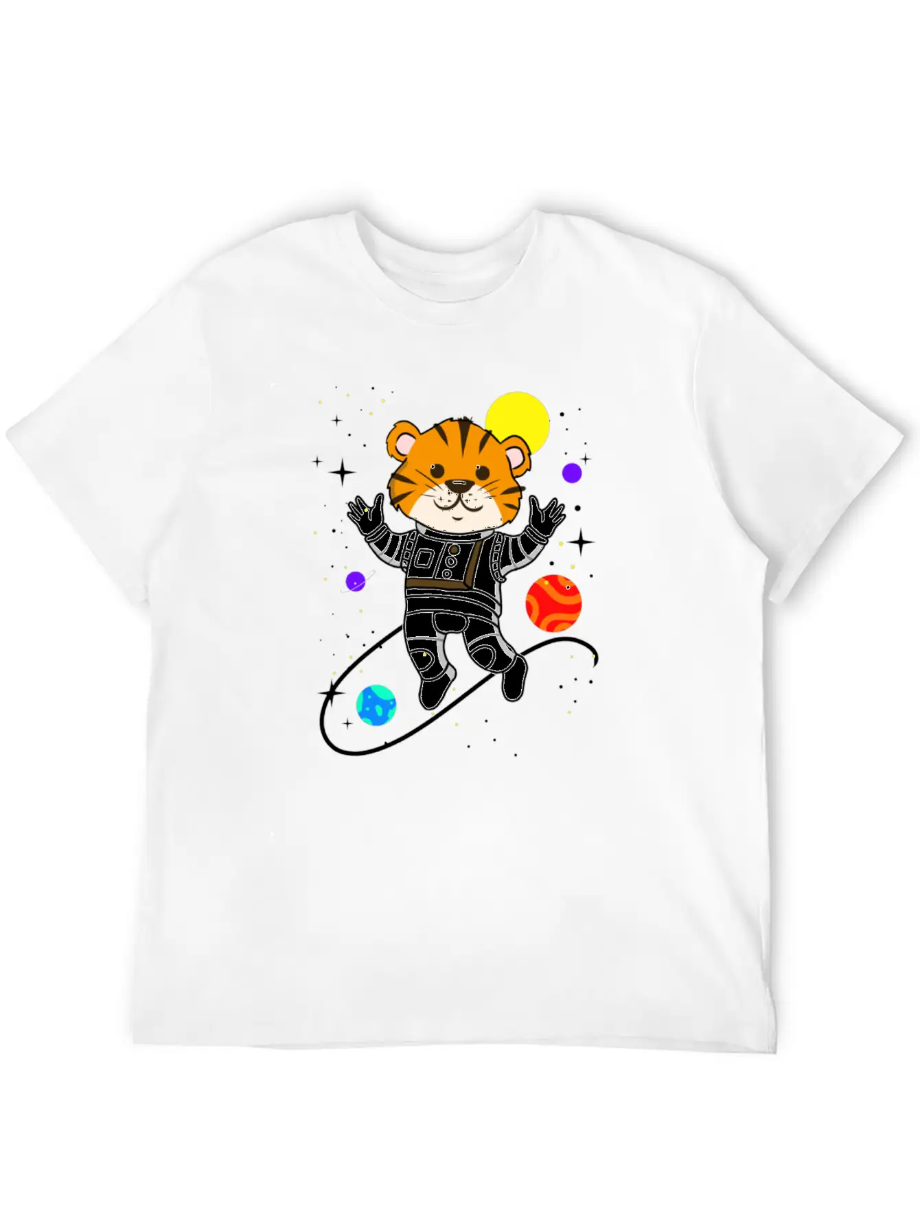 Tiger In Space For Space Lover Relaxed Everyday Tee – Lightweight And Durable Cotton