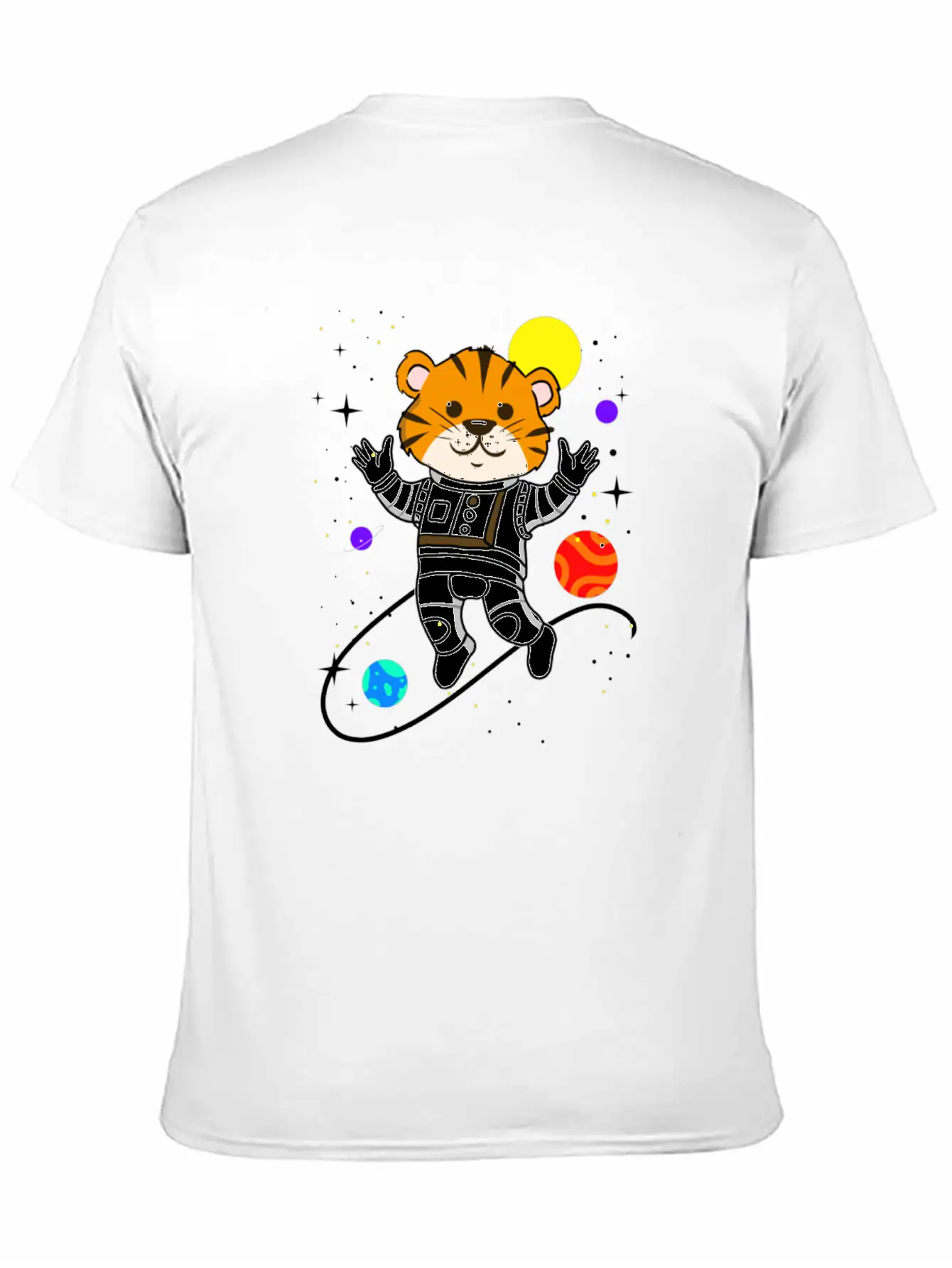 Tiger In Space For Space Lover Relaxed Everyday Tee – Lightweight And Durable Cotton