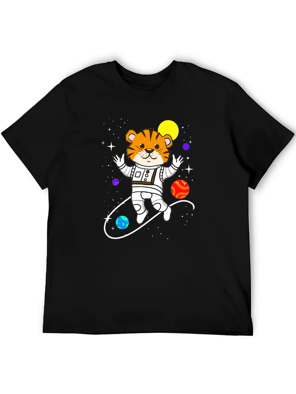 Tiger In Space For Space Lover Relaxed Everyday Tee – Lightweight And Durable Cotton
