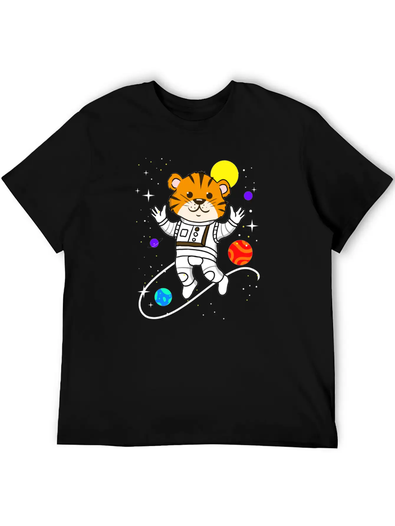 Tiger In Space For Space Lover Relaxed Everyday Tee – Lightweight And Durable Cotton