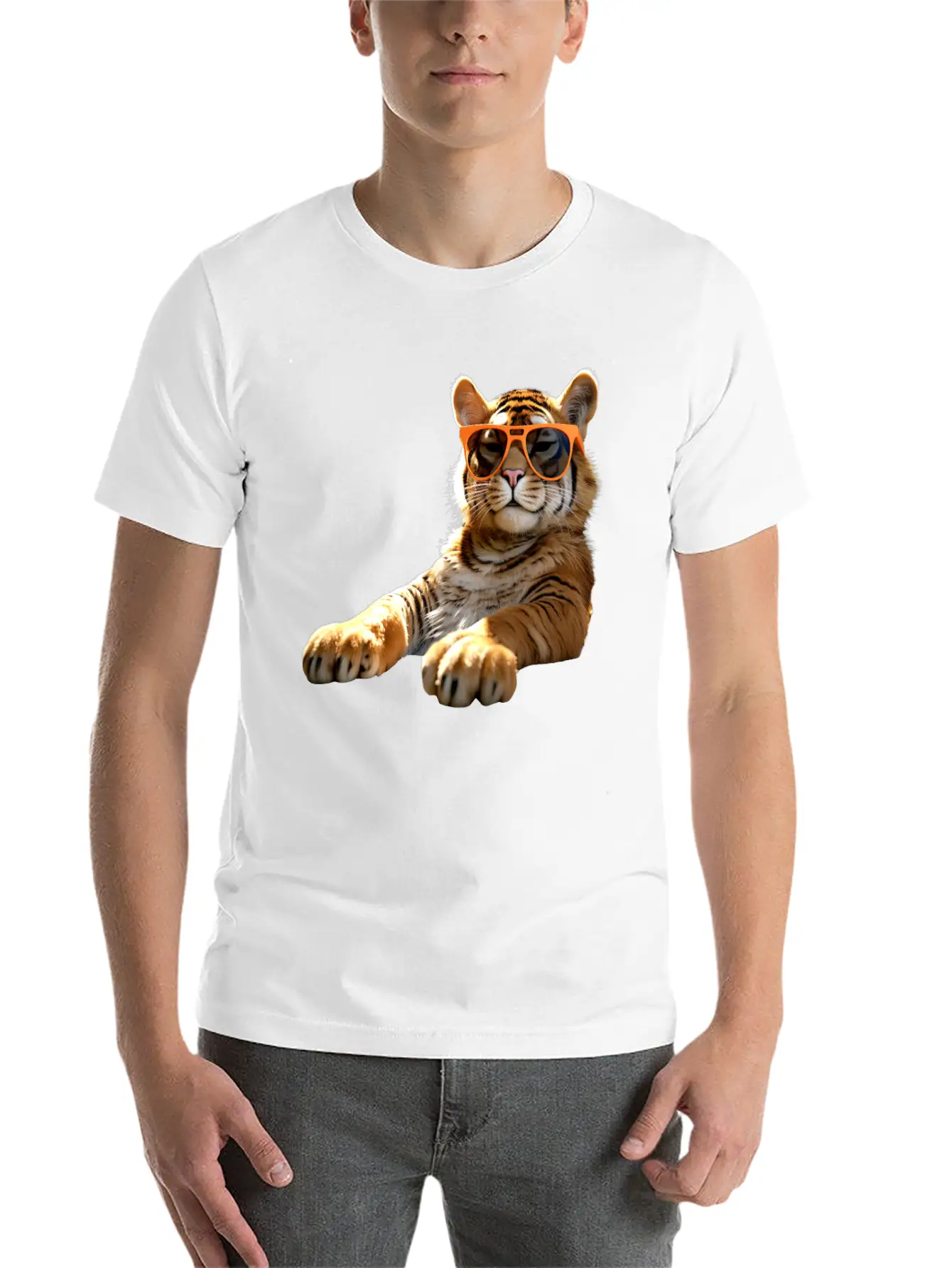 Tiger With Sunglasses I Love Tigers Wild Big Cats Stylish Everyday T-Shirt – Unisex Basic Cotton Tee