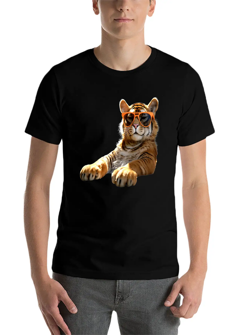 Tiger With Sunglasses I Love Tigers Wild Big Cats Stylish Everyday T-Shirt – Unisex Basic Cotton Tee