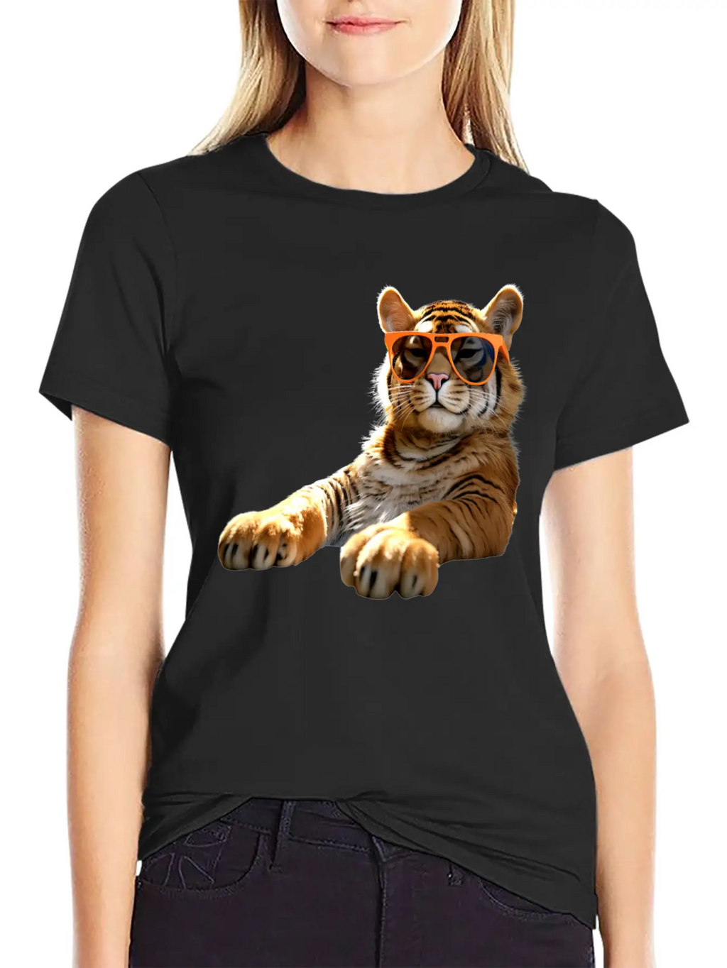 Tiger With Sunglasses I Love Tigers Wild Big Cats Stylish Everyday T-Shirt – Unisex Basic Cotton Tee