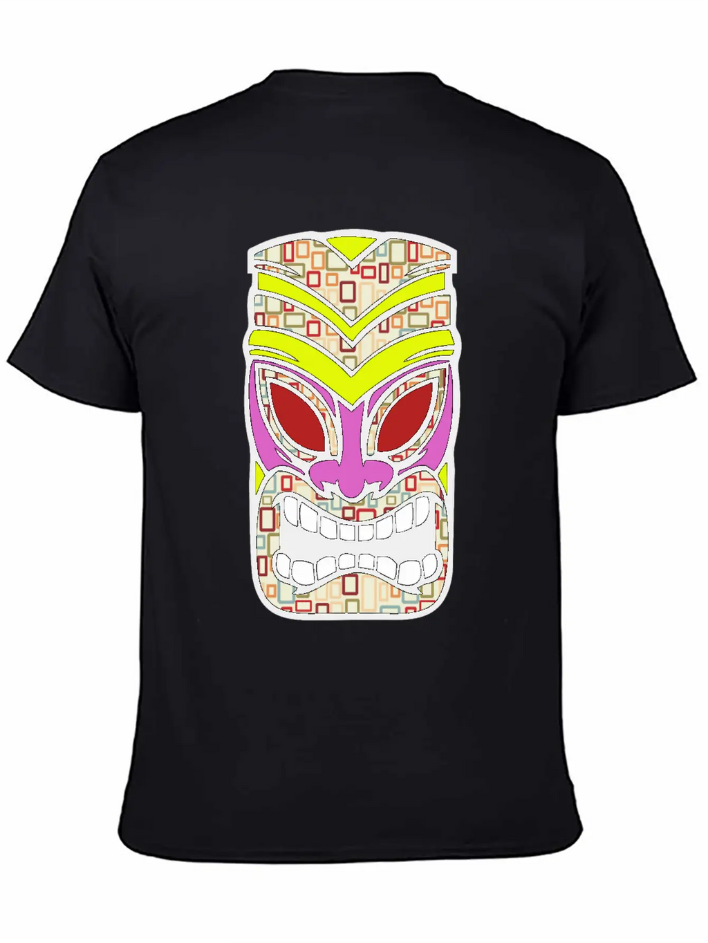 Tiki Mask Hawaii Colored Stylish Everyday T-Shirt – Unisex Basic Cotton Tee