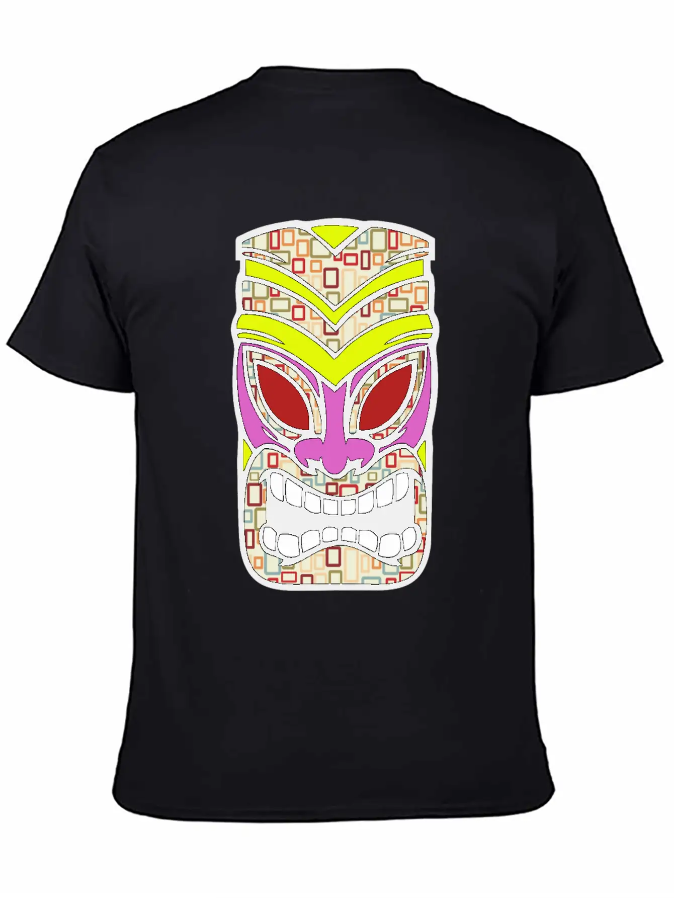 Tiki Mask Hawaii Colored Stylish Everyday T-Shirt – Unisex Basic Cotton Tee