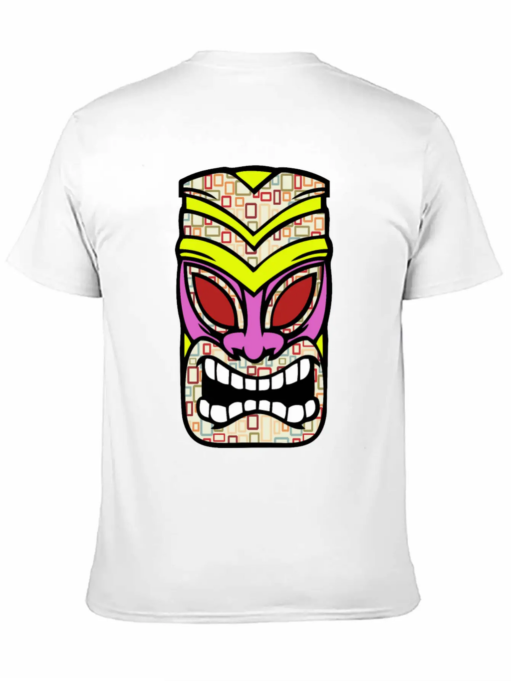 Tiki Mask Hawaii Colored Stylish Everyday T-Shirt – Unisex Basic Cotton Tee