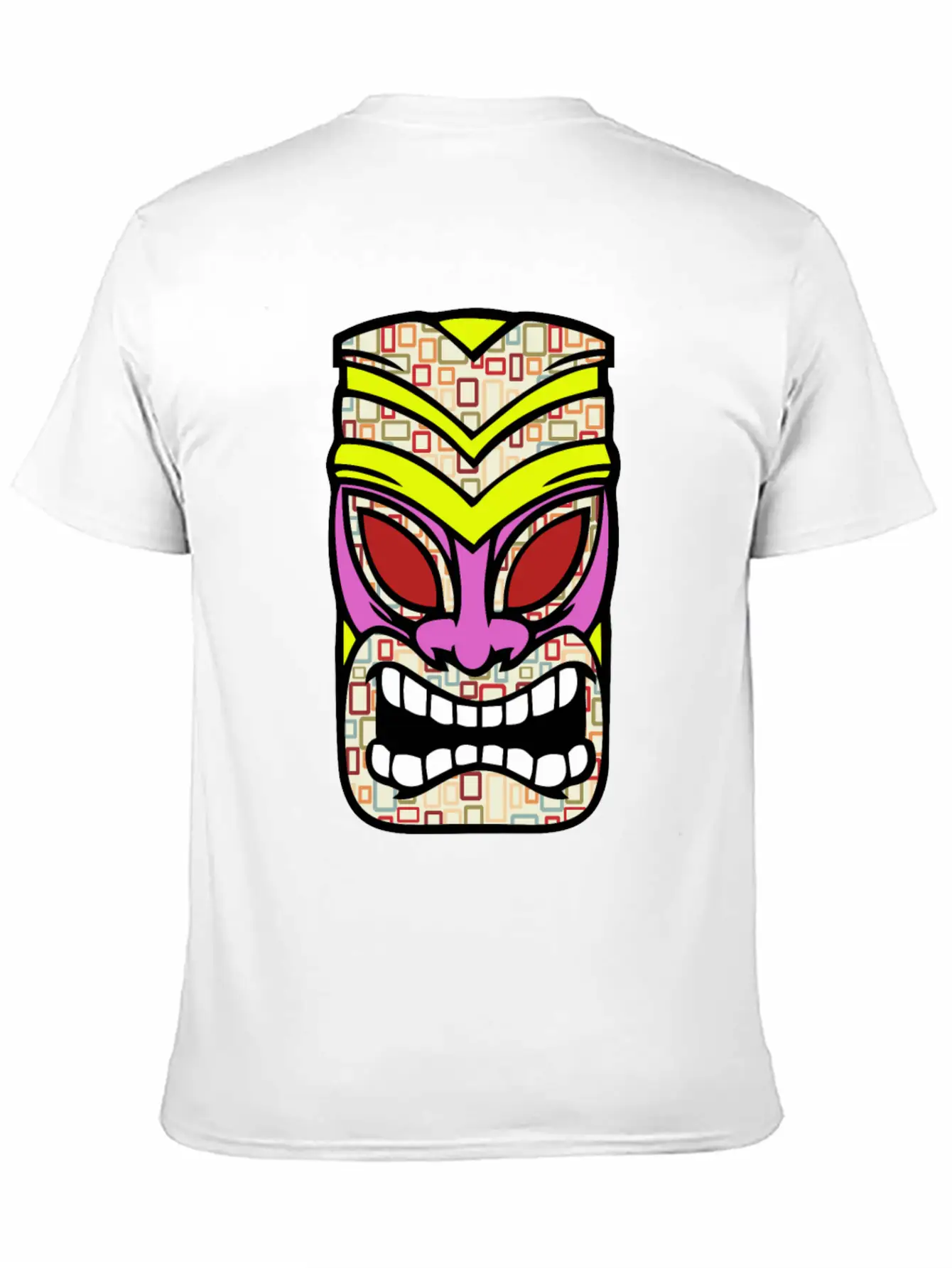 Tiki Mask Hawaii Colored Stylish Everyday T-Shirt – Unisex Basic Cotton Tee