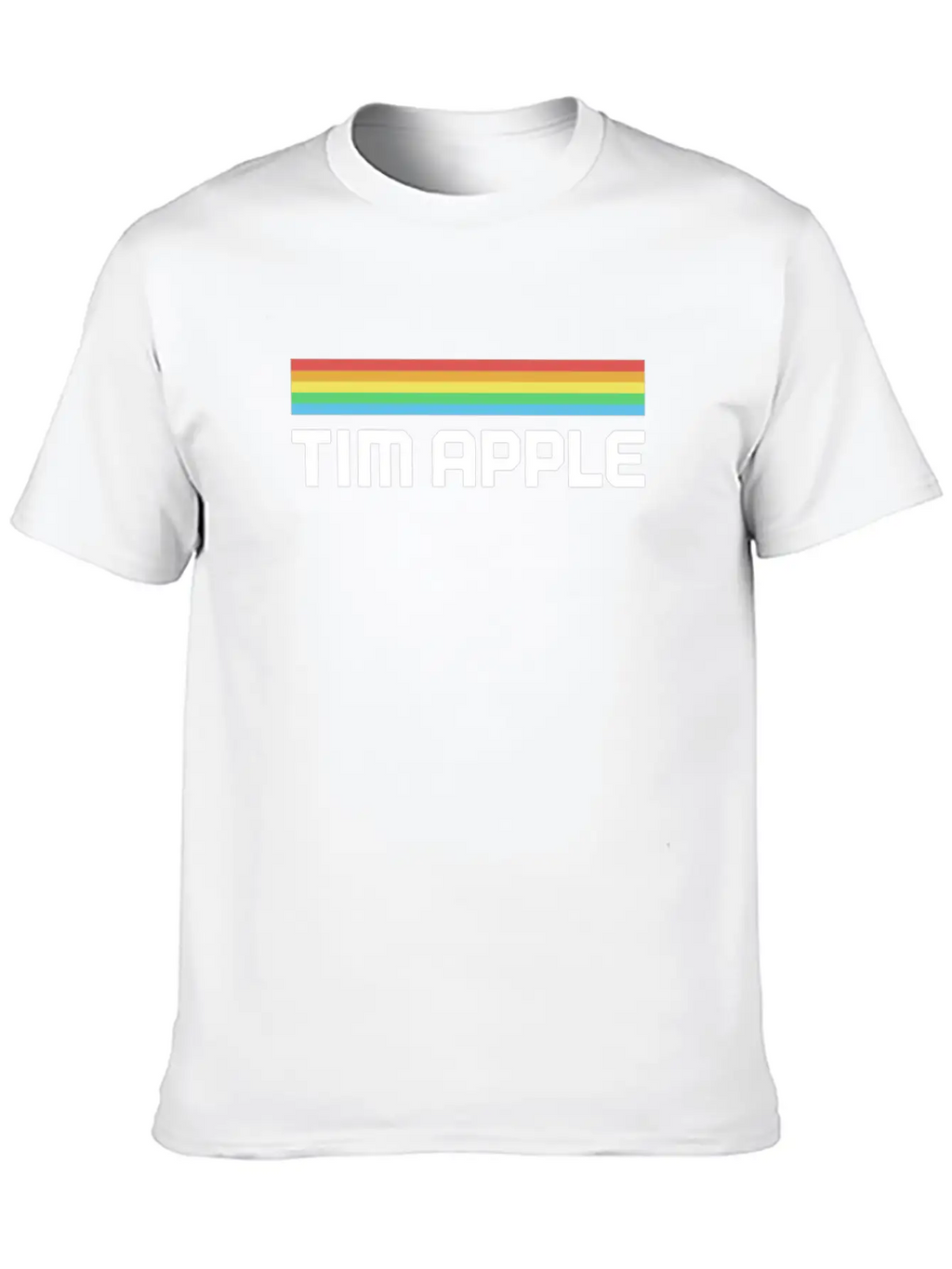 Tim Apple Lines Tim Apple Rainbow Essential Cotton Tee For Daily Outfits – Unisex Style