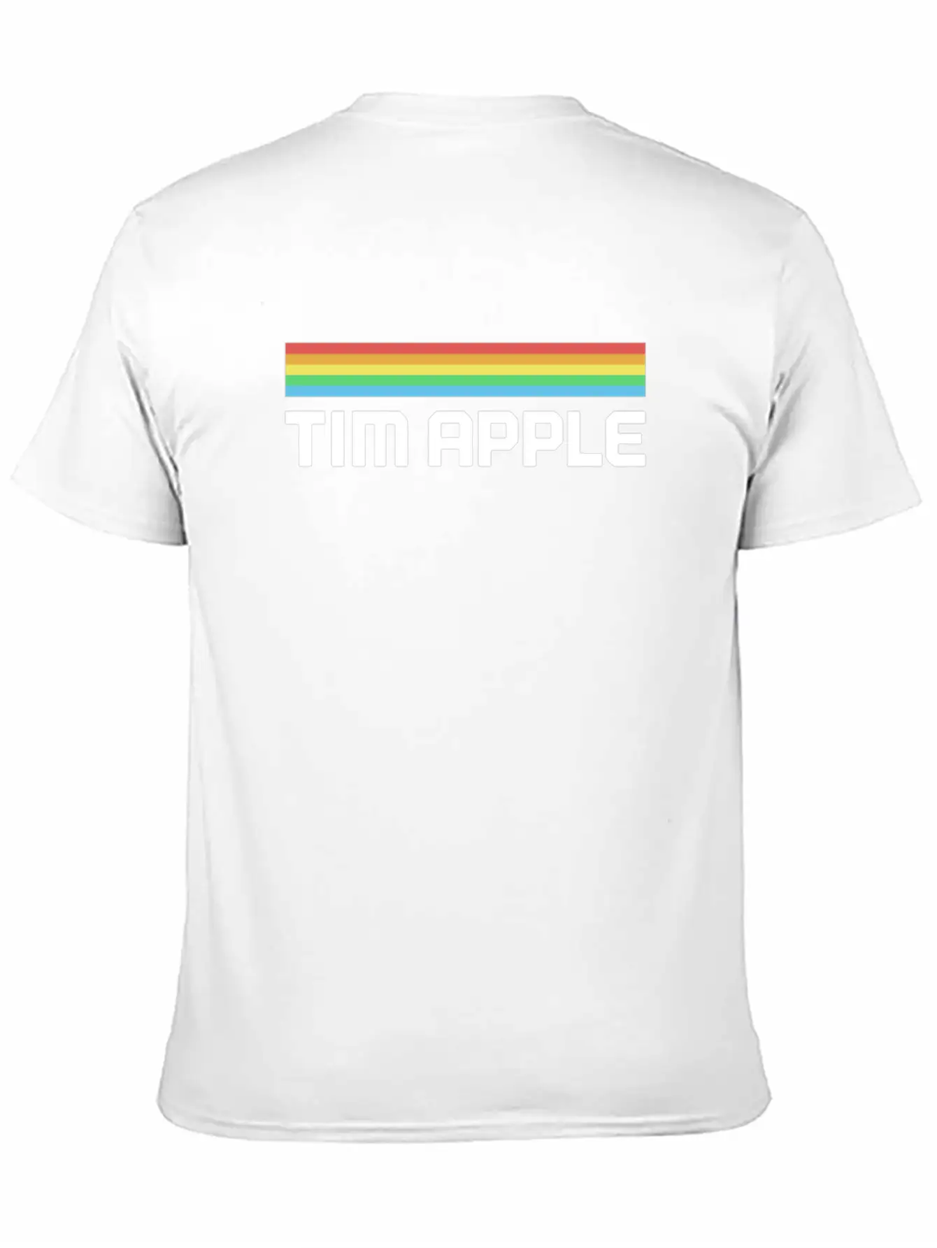 Tim Apple Lines Tim Apple Rainbow Essential Cotton Tee For Daily Outfits – Unisex Style