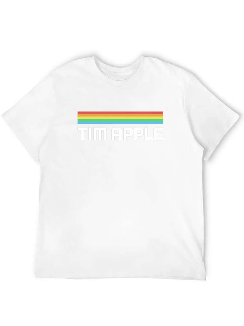 Tim Apple Lines Tim Apple Rainbow Essential Cotton Tee For Daily Outfits – Unisex Style