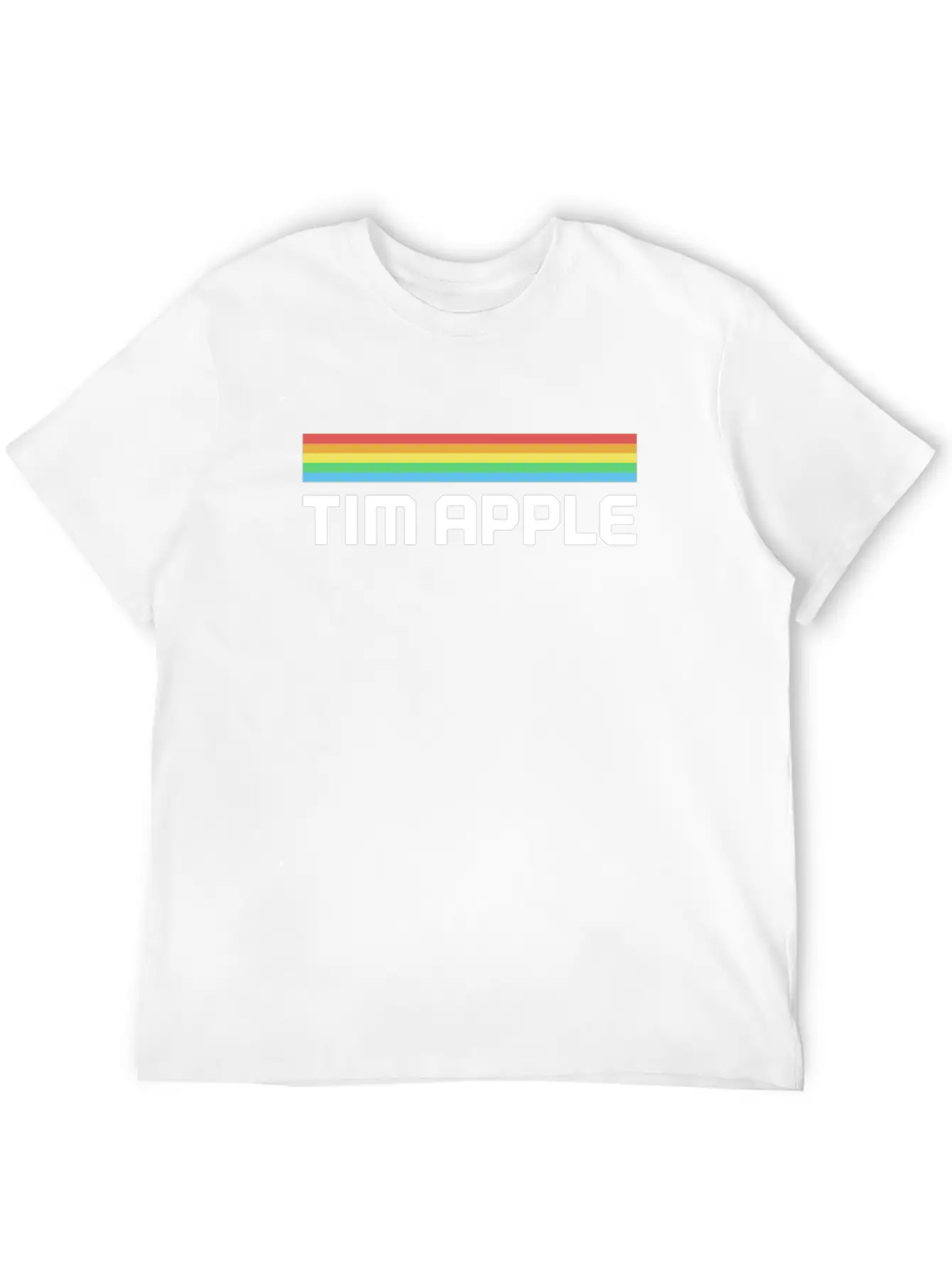 Tim Apple Lines Tim Apple Rainbow Essential Cotton Tee For Daily Outfits – Unisex Style