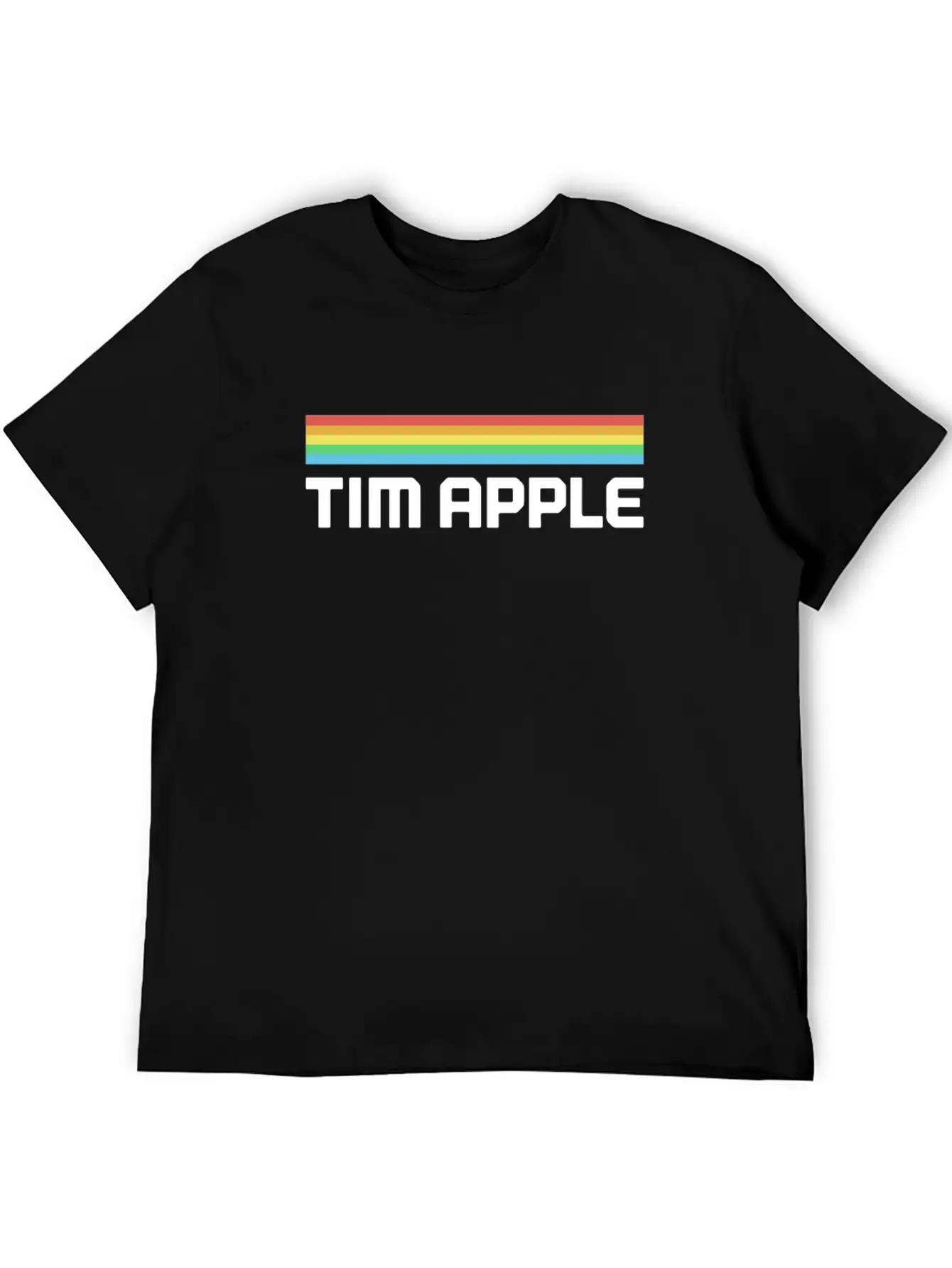 Tim Apple Lines Tim Apple Rainbow Essential Cotton Tee For Daily Outfits – Unisex Style