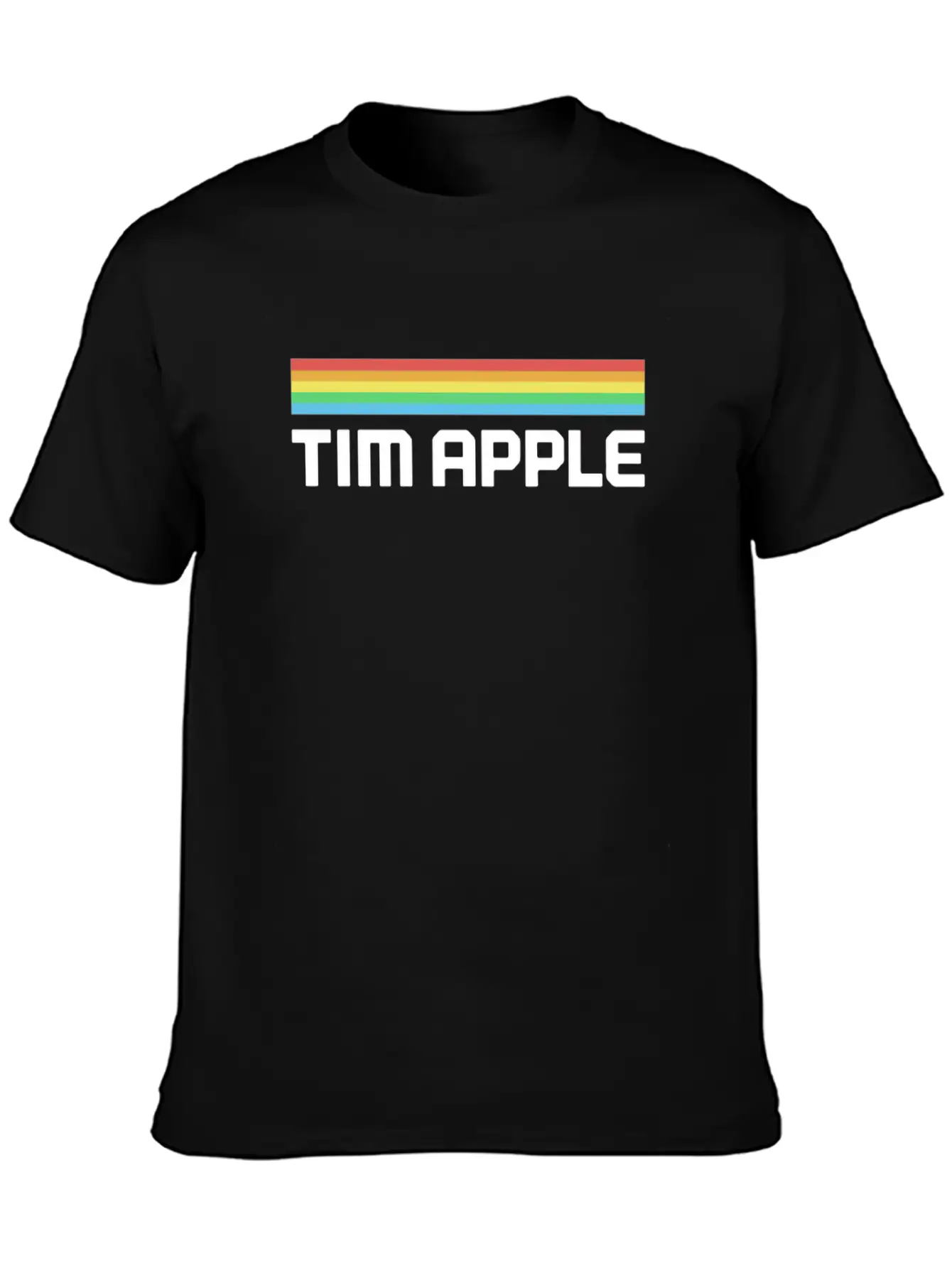 Tim Apple Lines Tim Apple Rainbow Essential Cotton Tee For Daily Outfits – Unisex Style